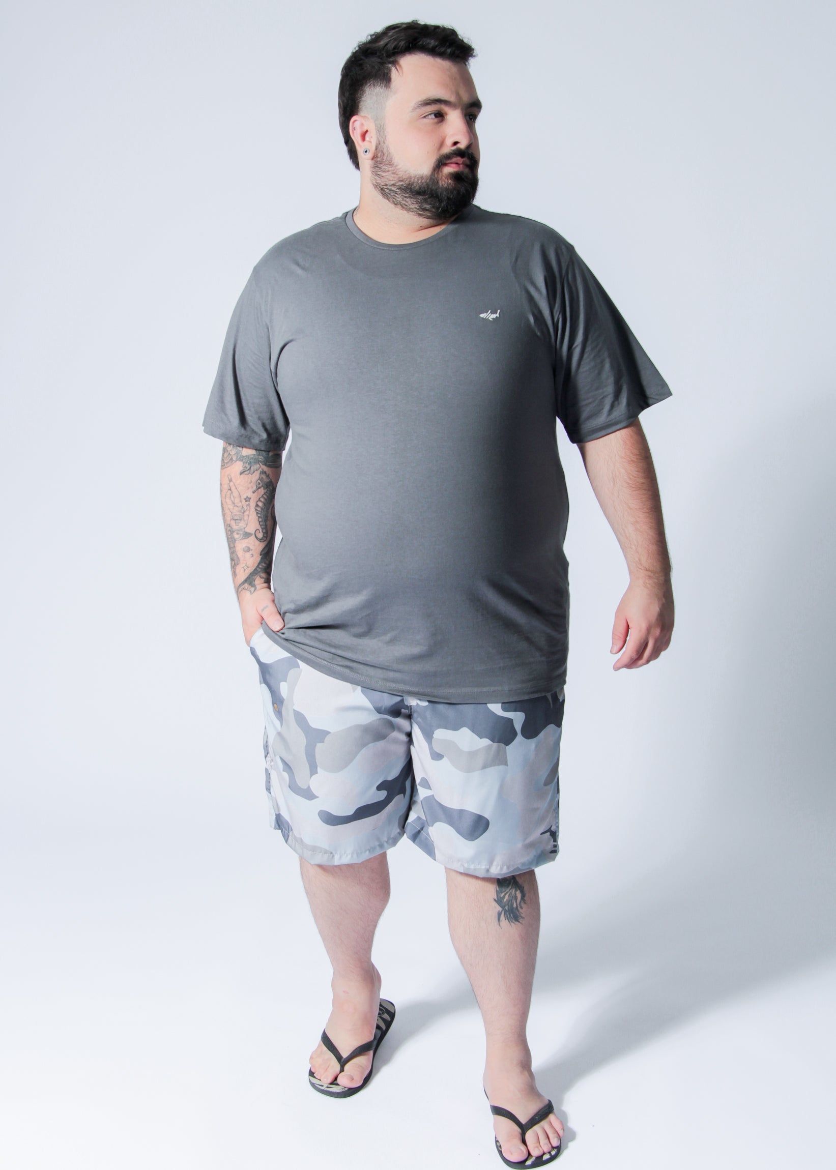 Bermuda Microfibra Plus Size - Camuflada