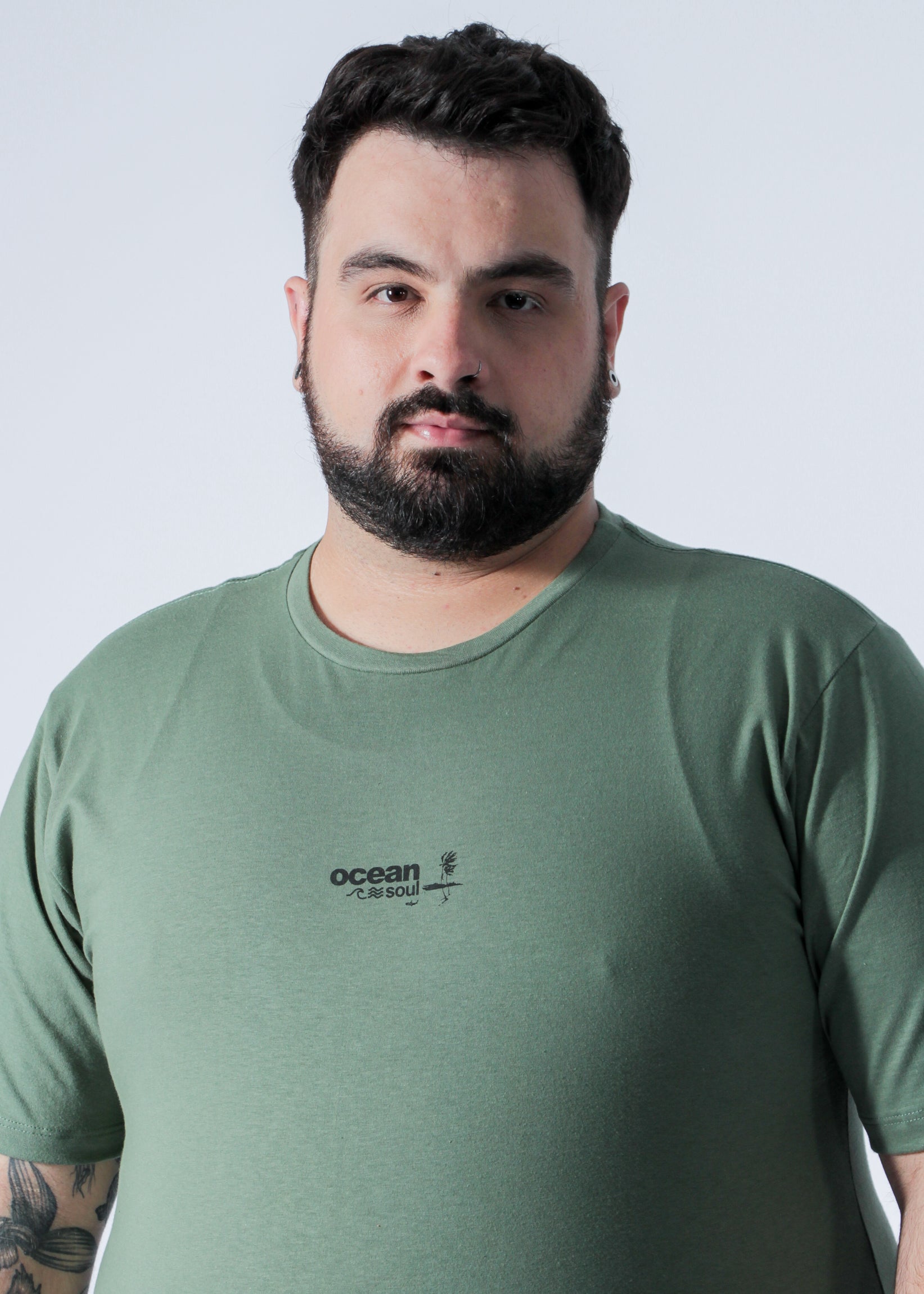 Camiseta Estampada Ocean Plus Size - Verde