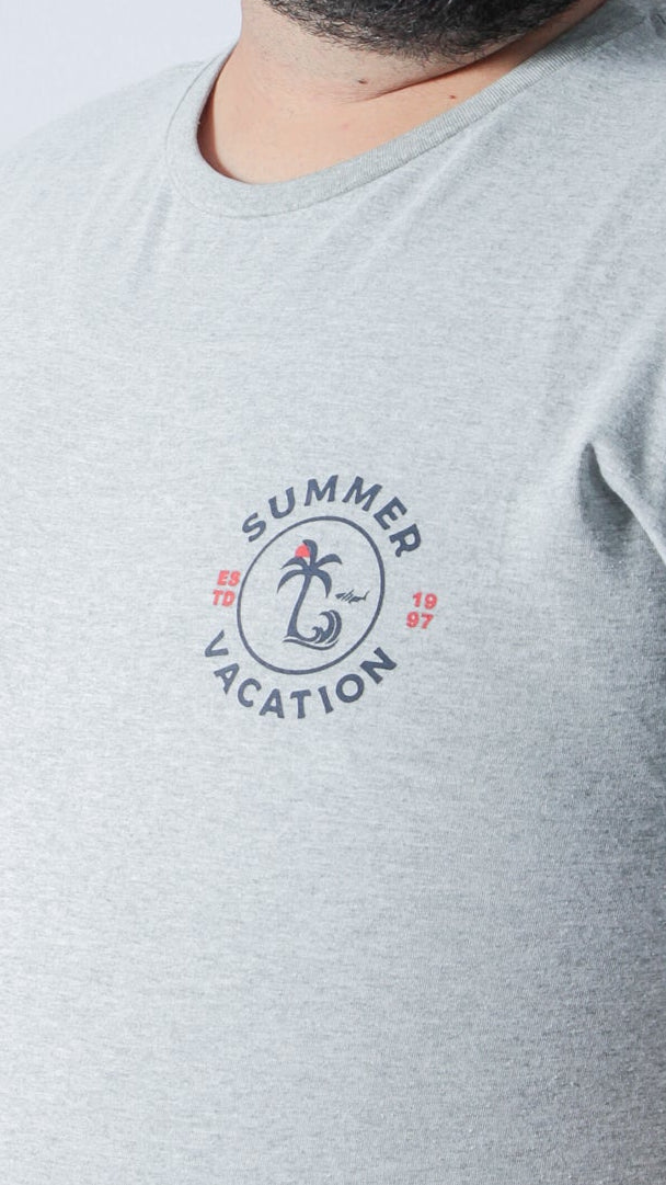 Camiseta Estampada Summer Plus Size - Cinza