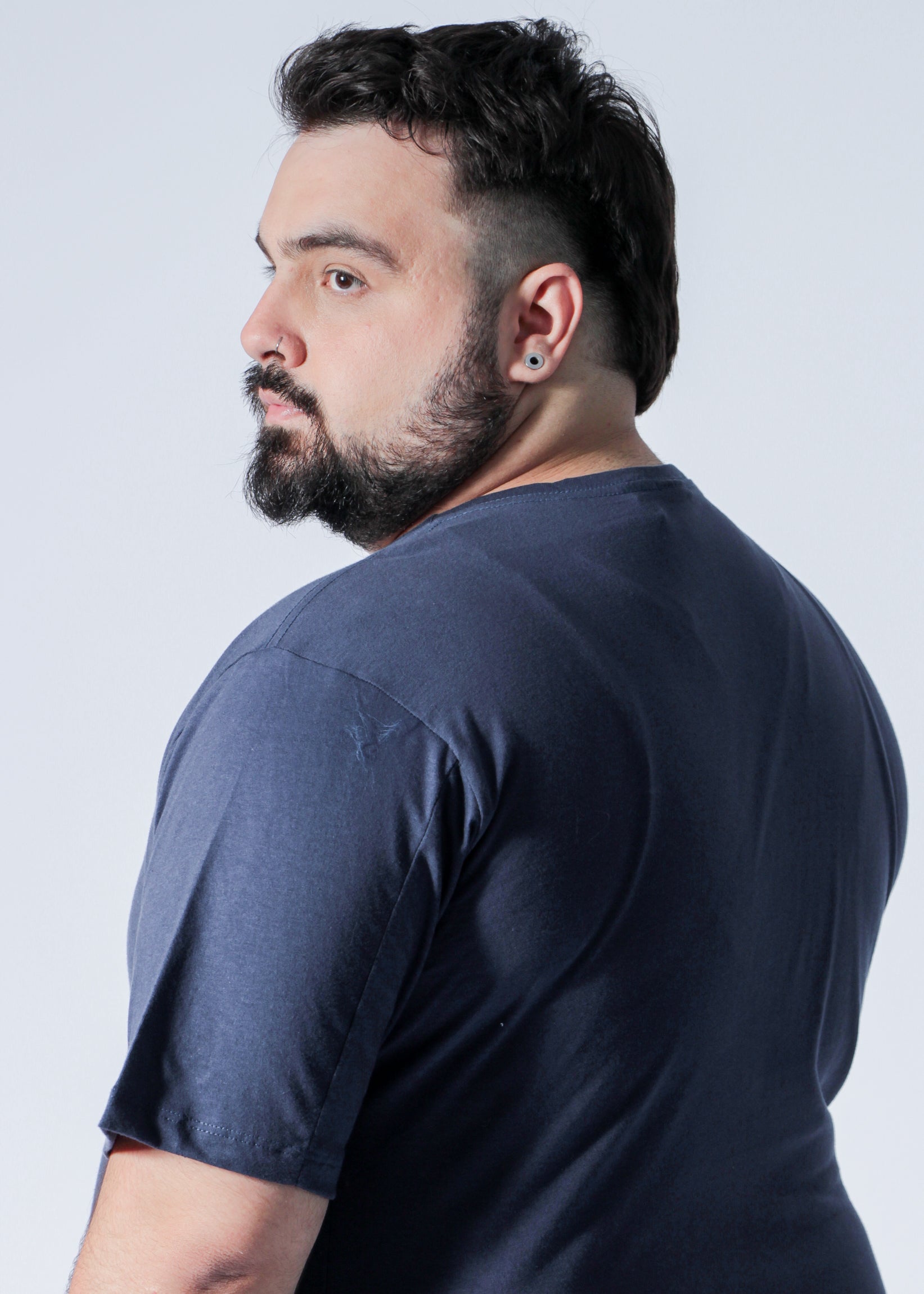 Camiseta Estampada Jocko's Plus Size - Azul Marinho