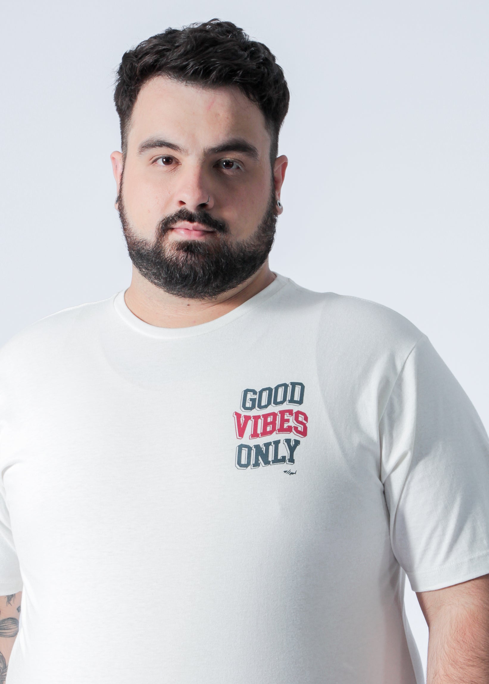 Camiseta Estampada Good Plus Size - Off White