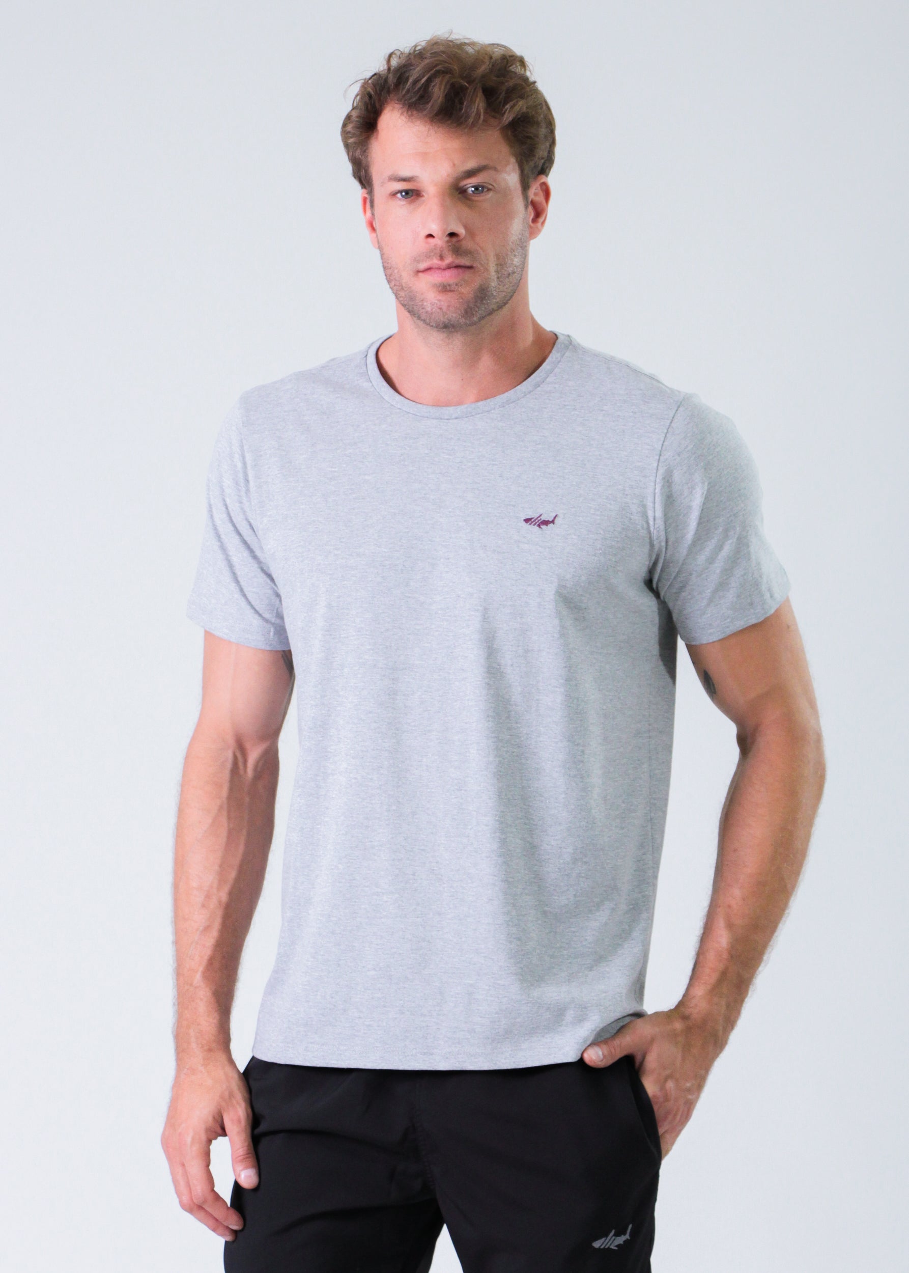 Camiseta Básica Plus Size - Cinza