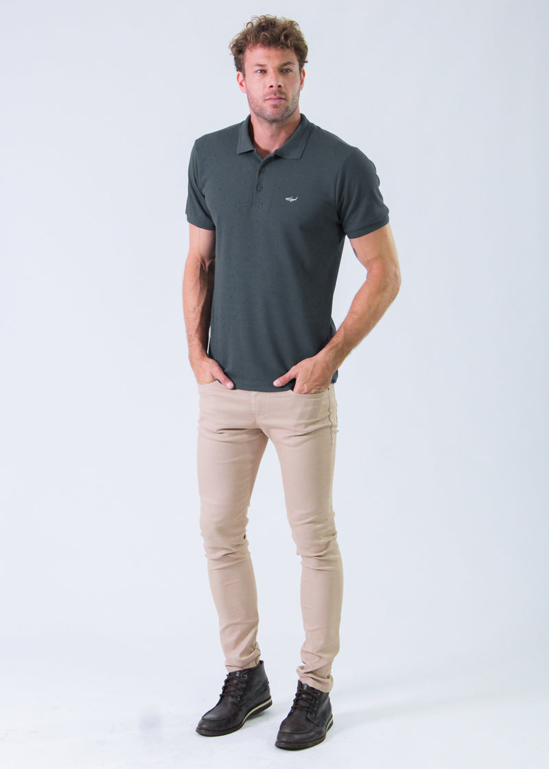 Camisa Polo Colmeia - Grafite