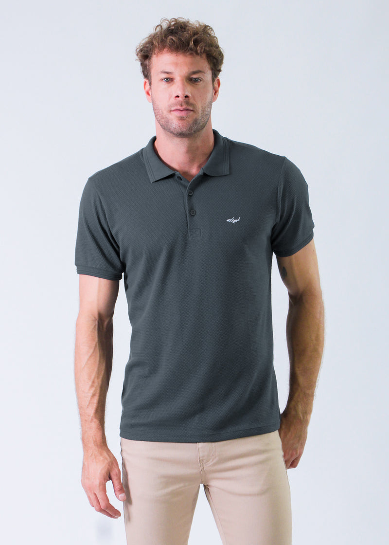 Camisa Polo Colmeia - Grafite