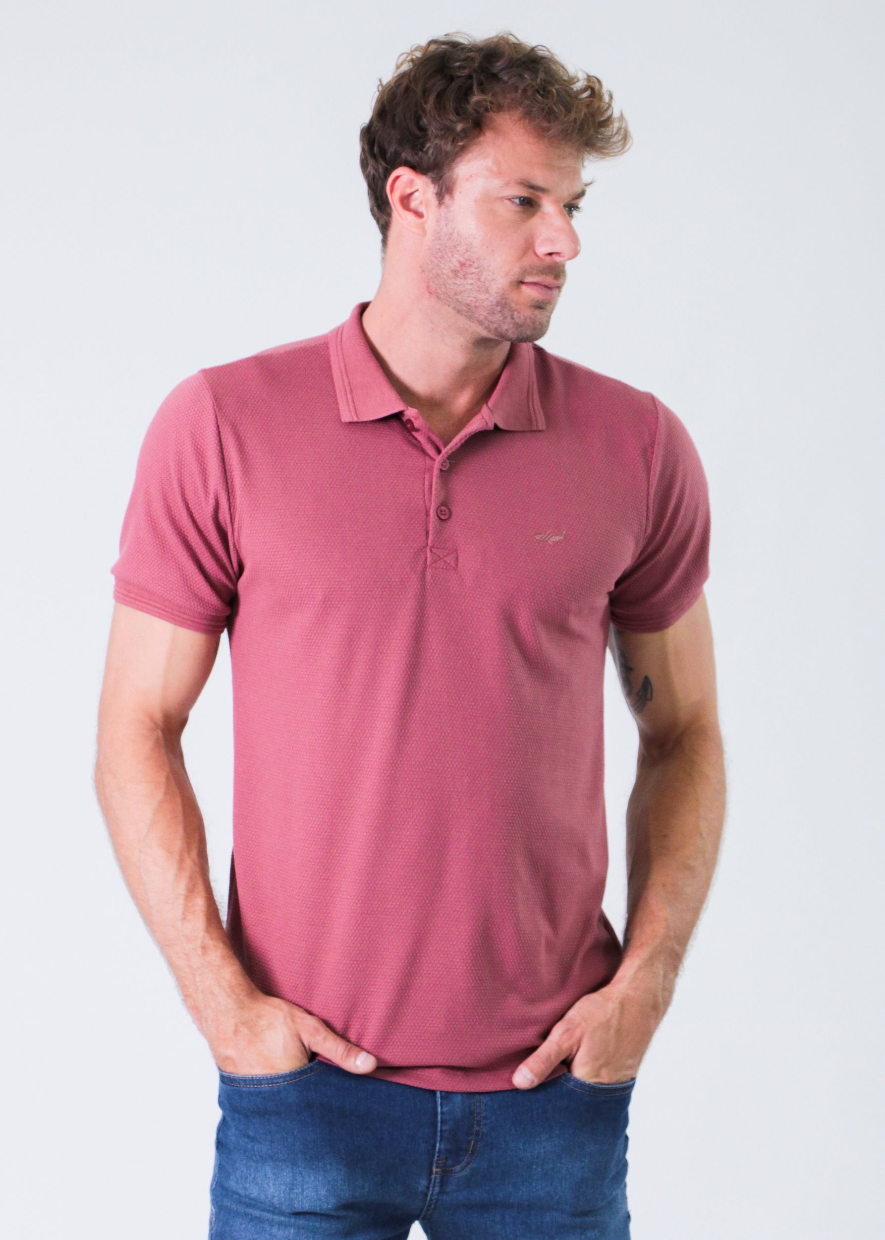 Camisa Polo Colmeia - Rosê