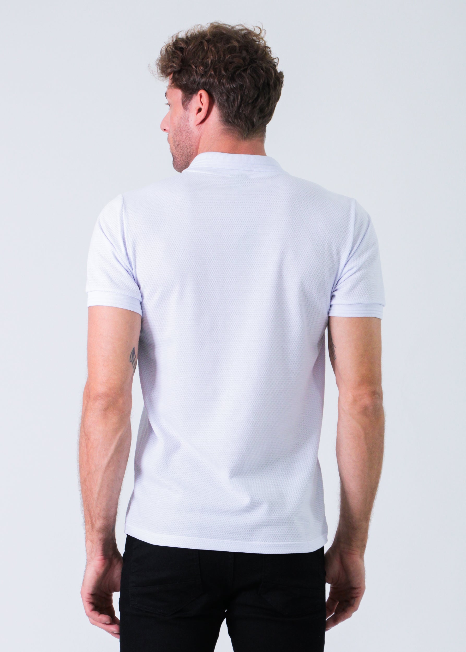 Camisa Polo Colmeia - Branca