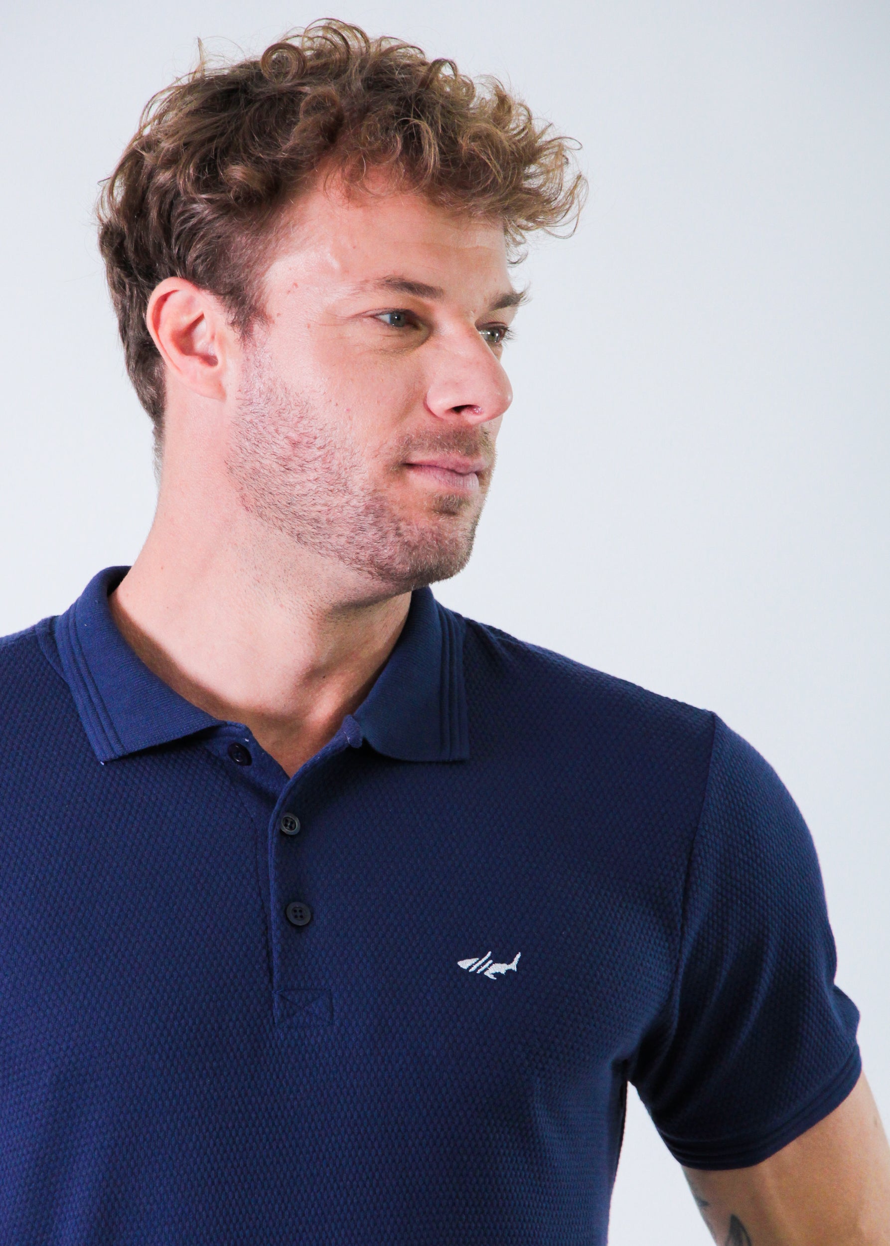 Camisa Polo Colmeia - Azul Marinho