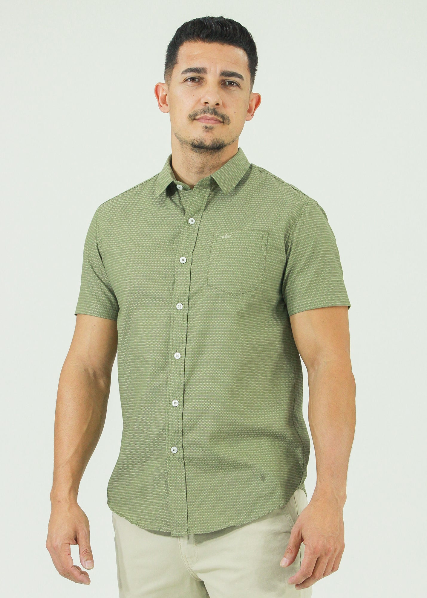 Camisa Slim Fit - Verde Militar