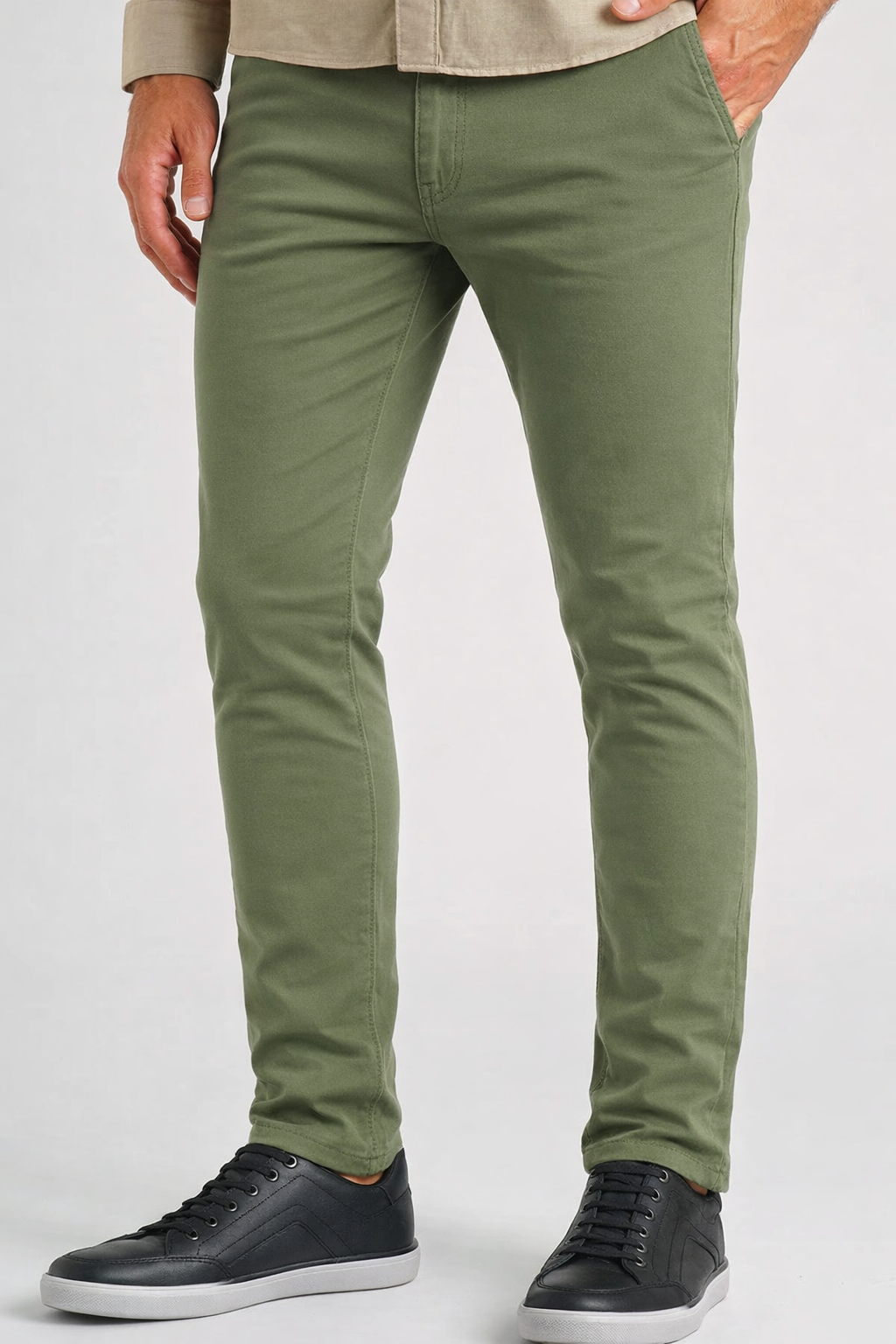 Calça Sarja Bolso Faca - Verde