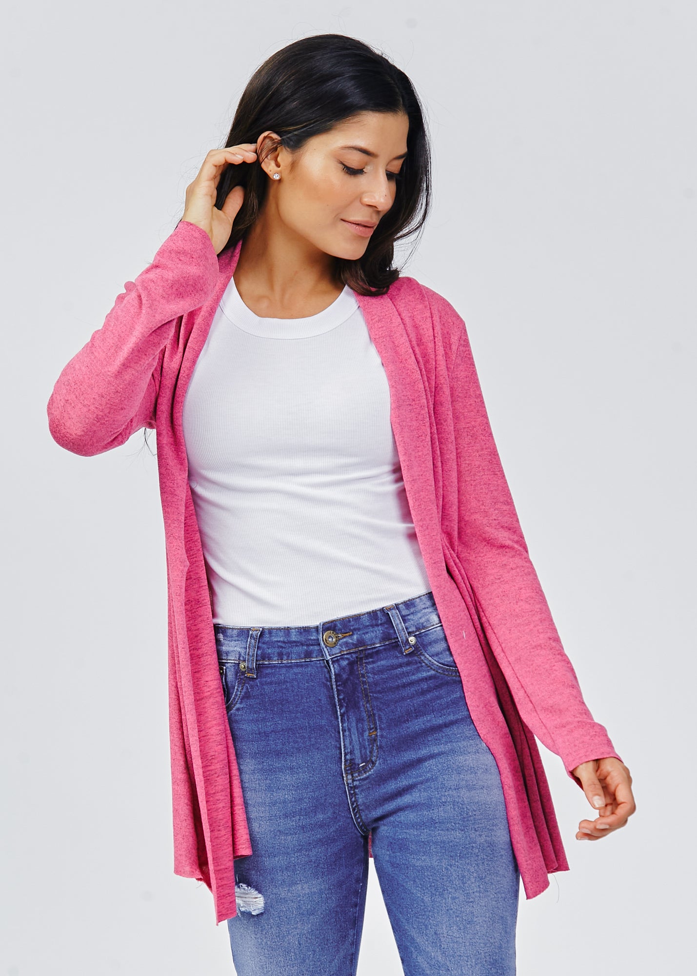 Cardigan Tricô - Rosa