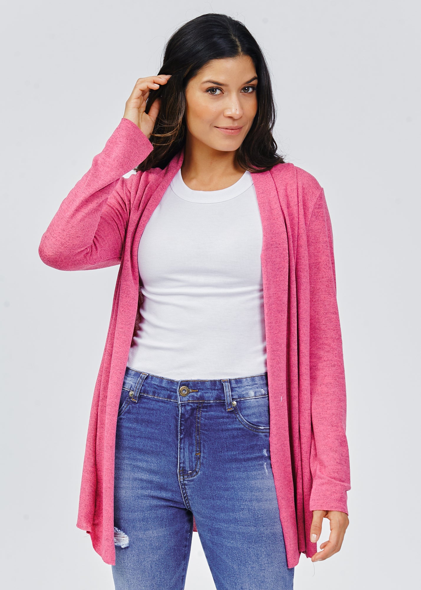 Cardigan Tricô - Rosa