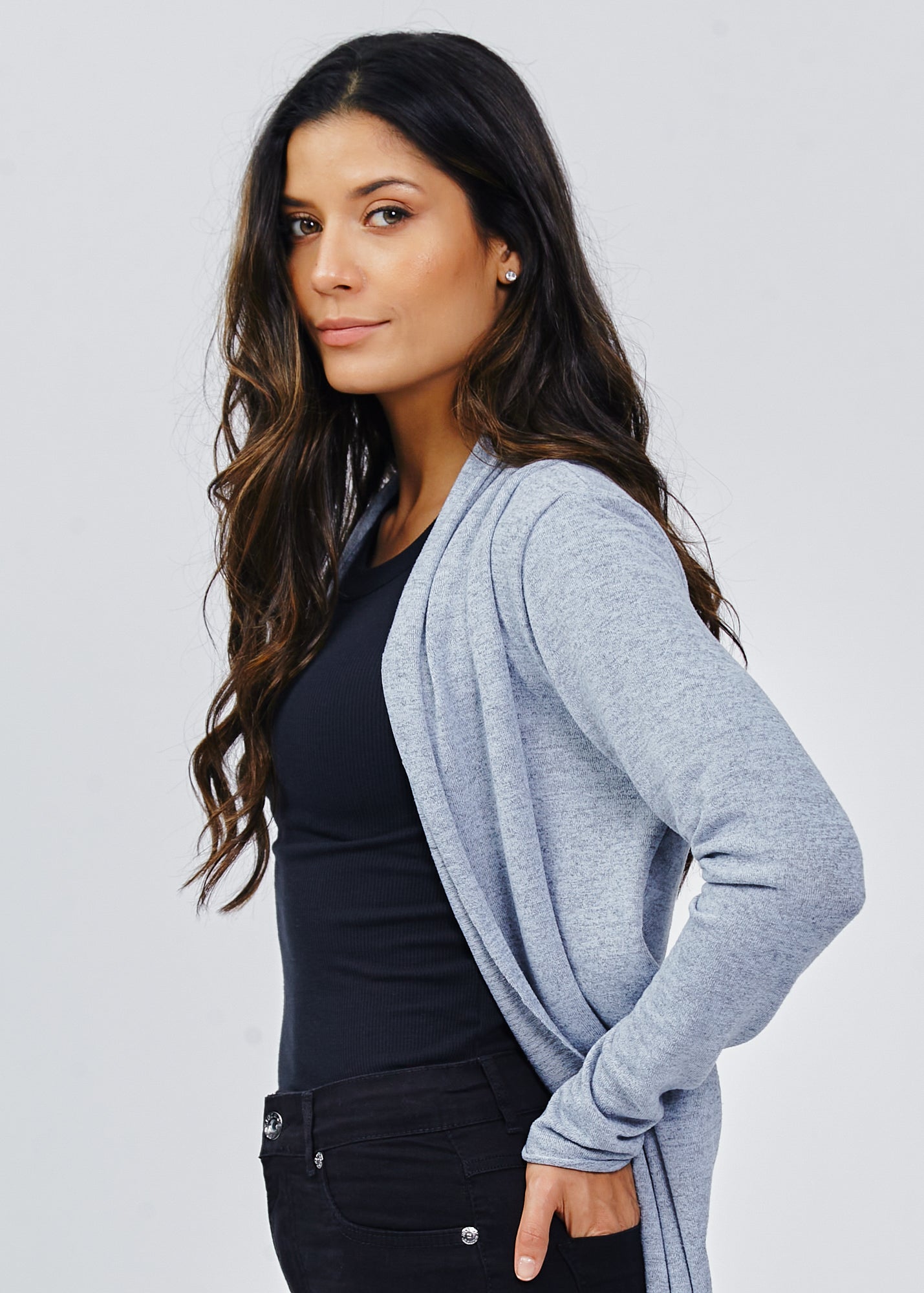 Cardigan Tricô - Azul