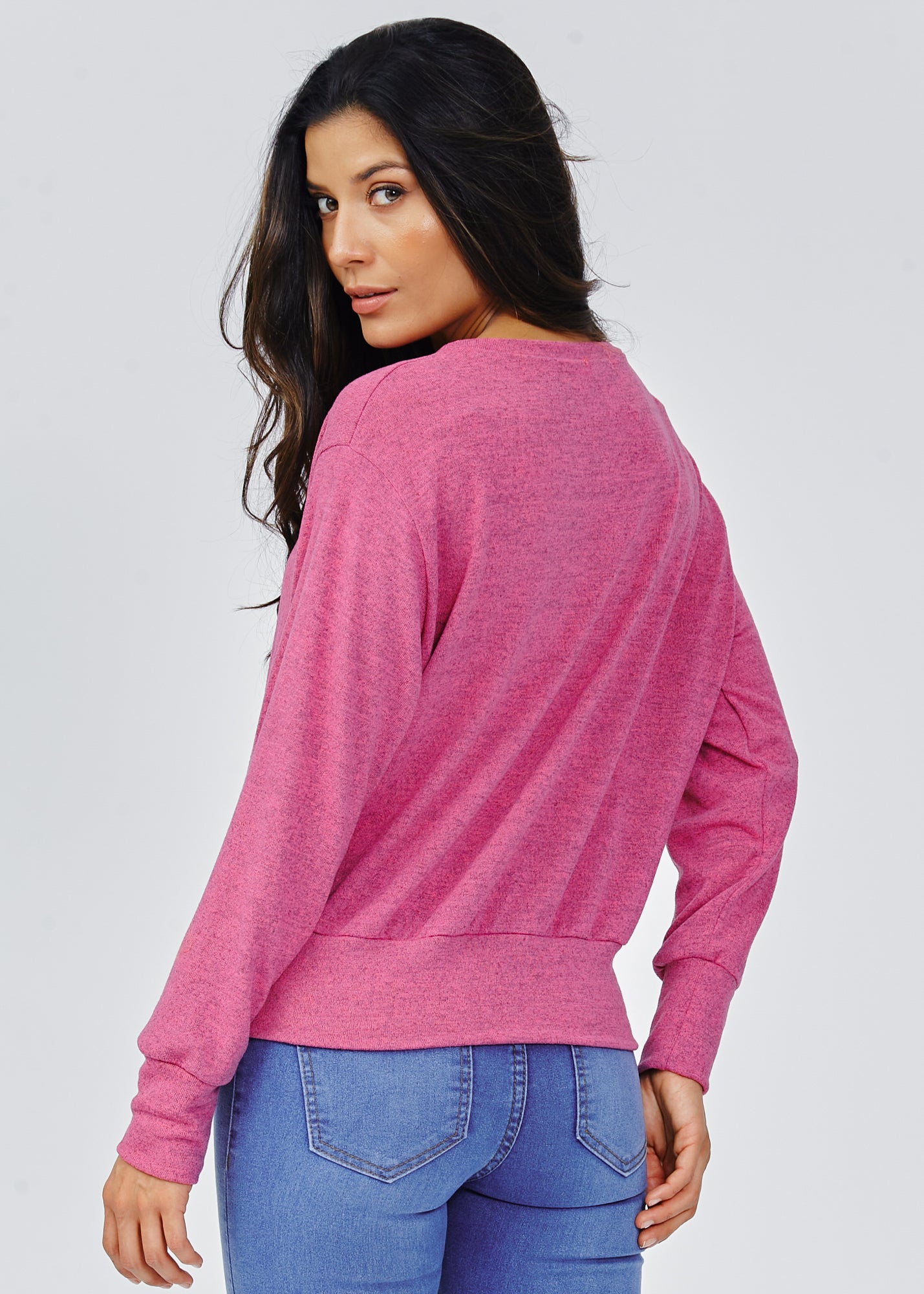 Blusa Tricô Manga Longa - Rosa