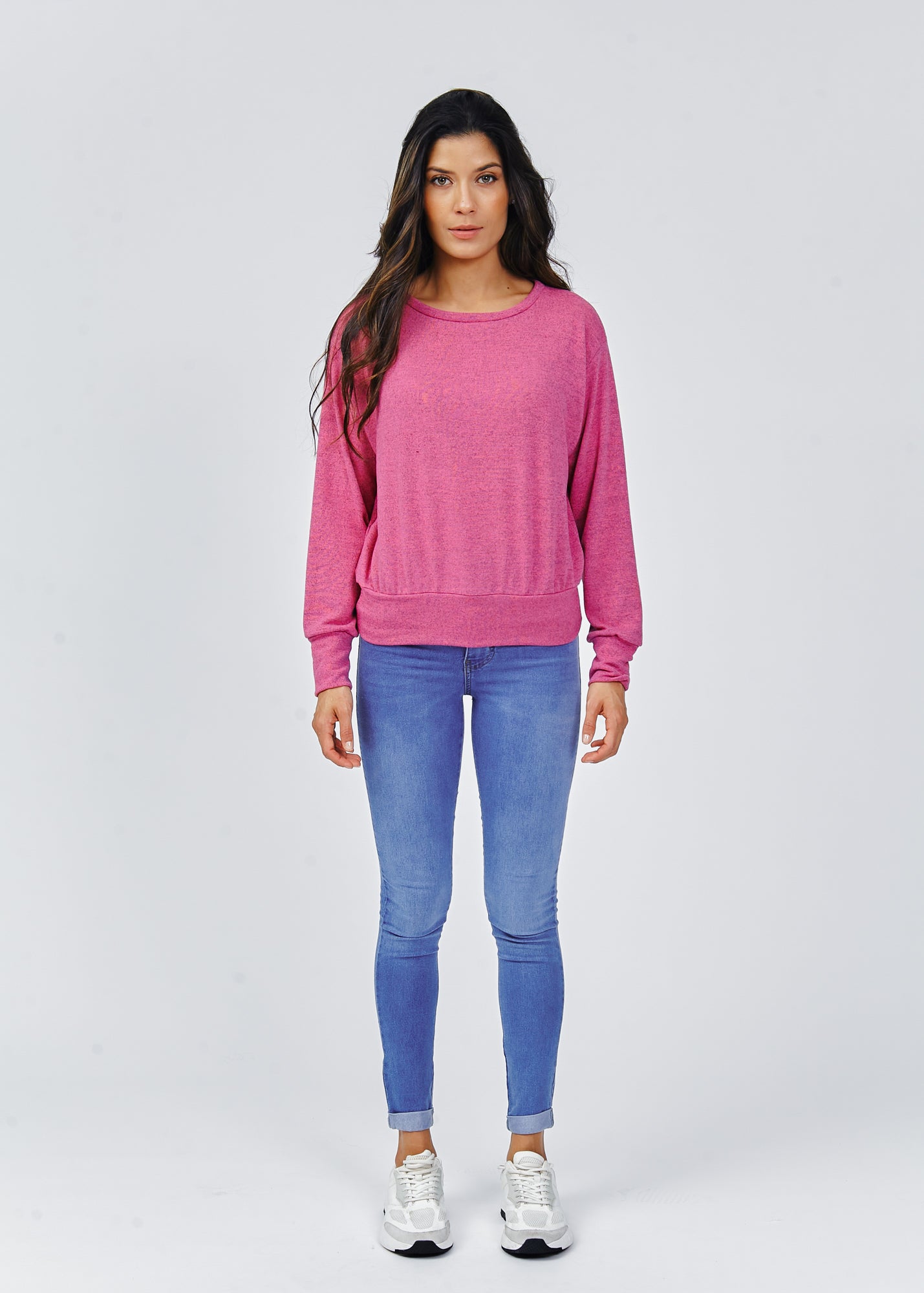 Blusa Tricô Manga Longa - Rosa