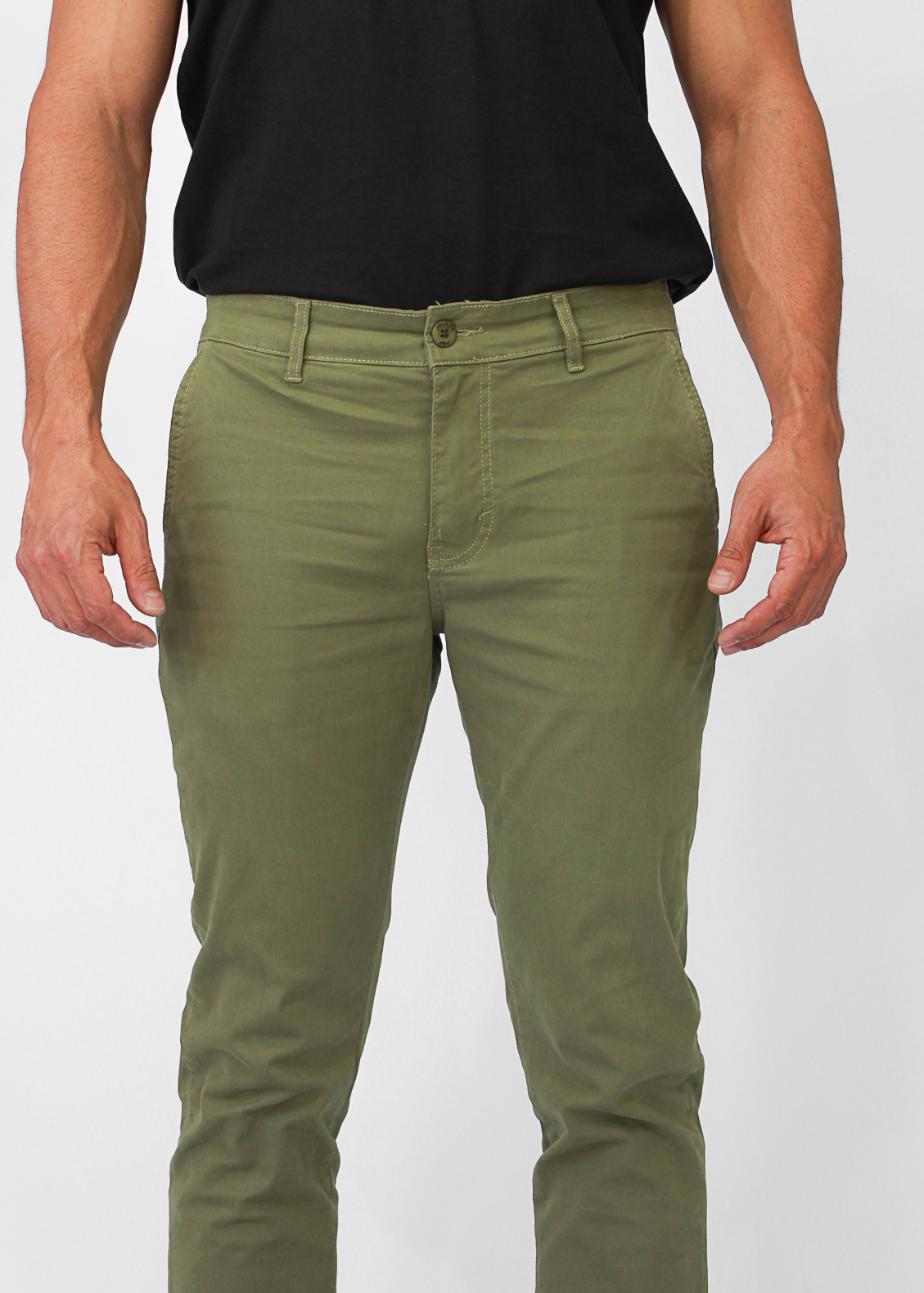 Calça Sarja Bolso Faca - Verde