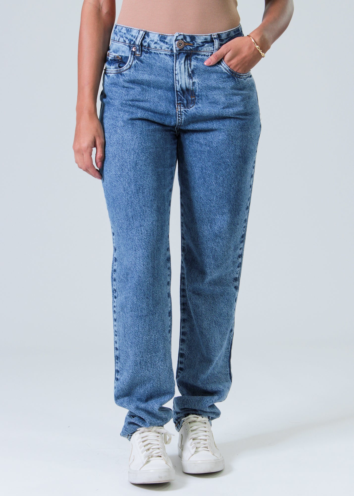 Calça Jeans - Escura Mom Estonada