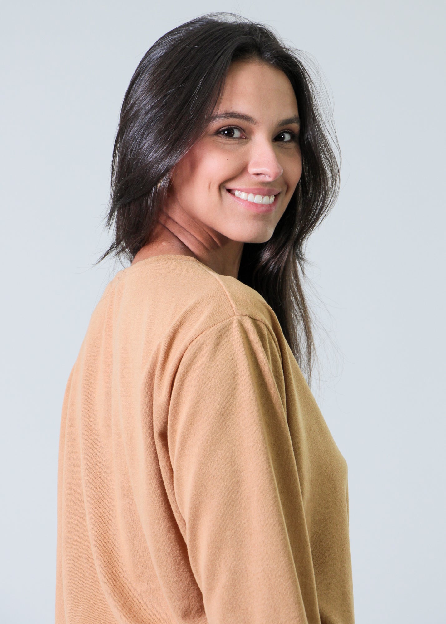 Blusa Tricô Manga Longa - Ocre