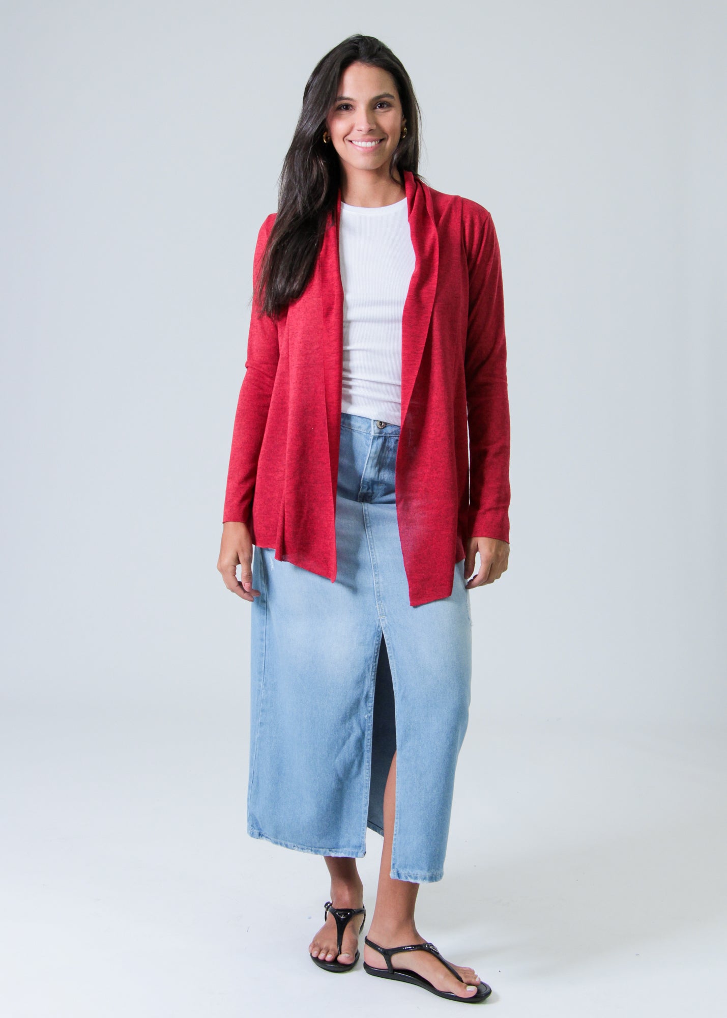 Cardigan Tricô - Vermelho