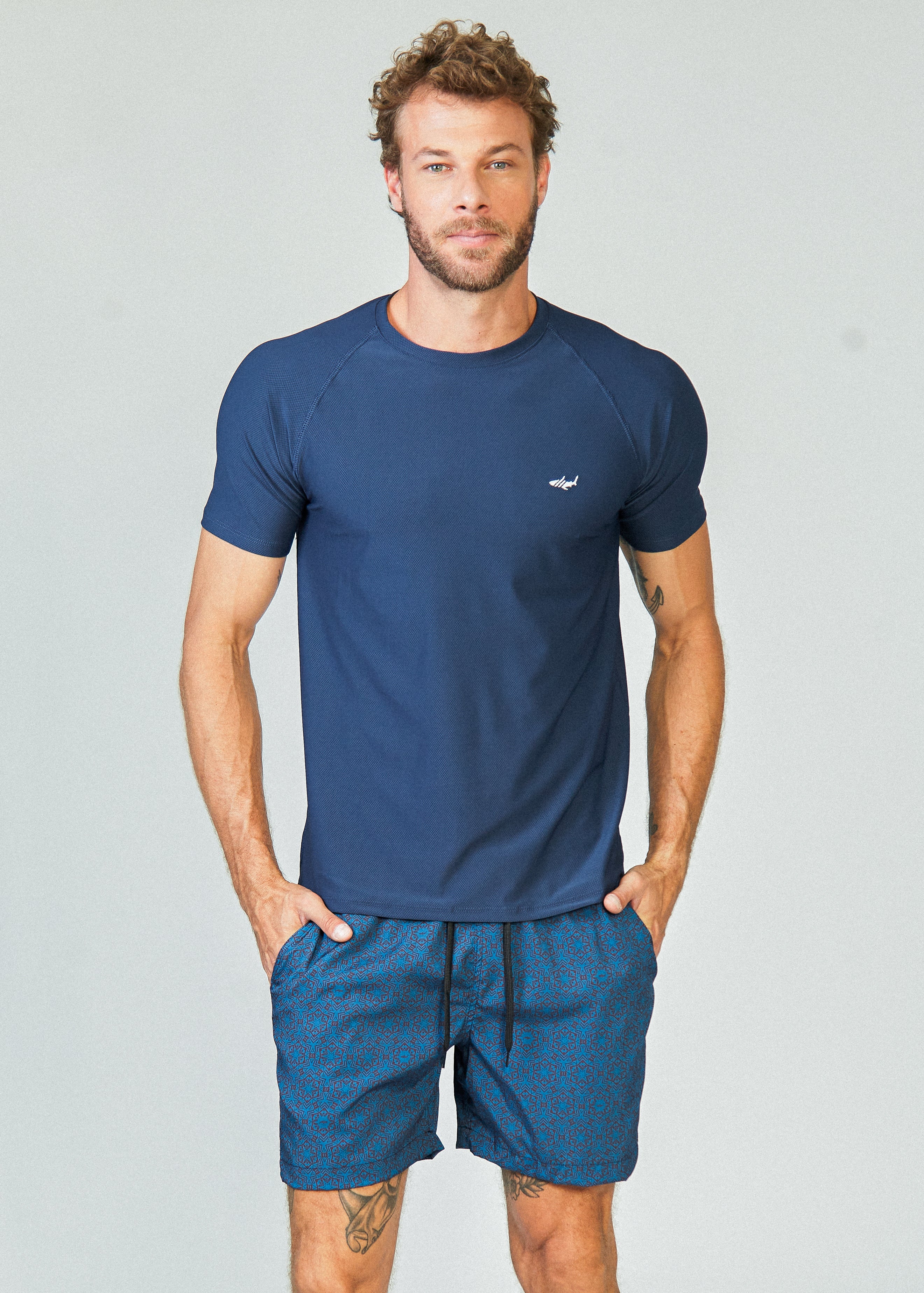 Camiseta Slim Dry Fit - Azul Marinho