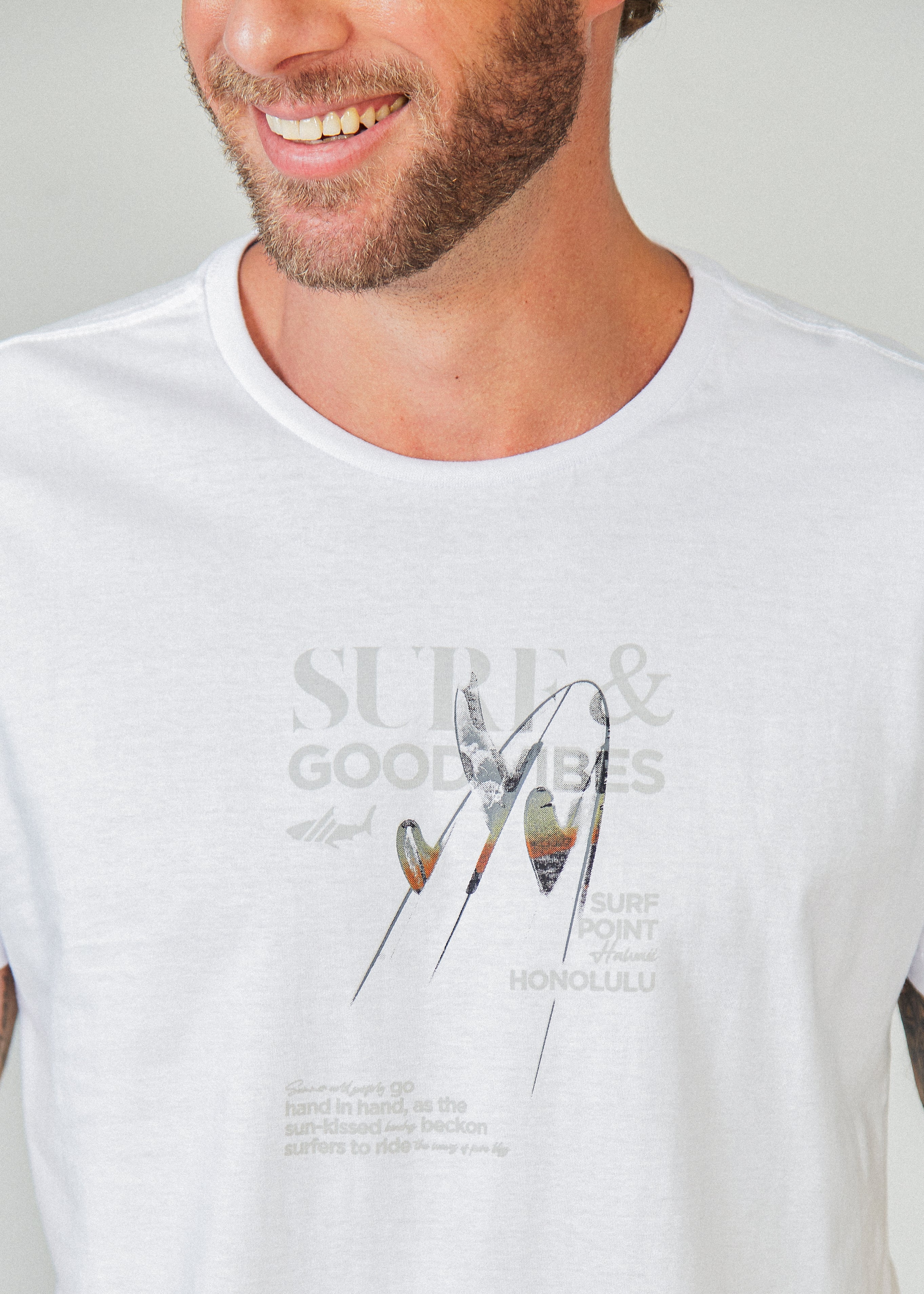 Camiseta Estampada Good Vibes - Branca
