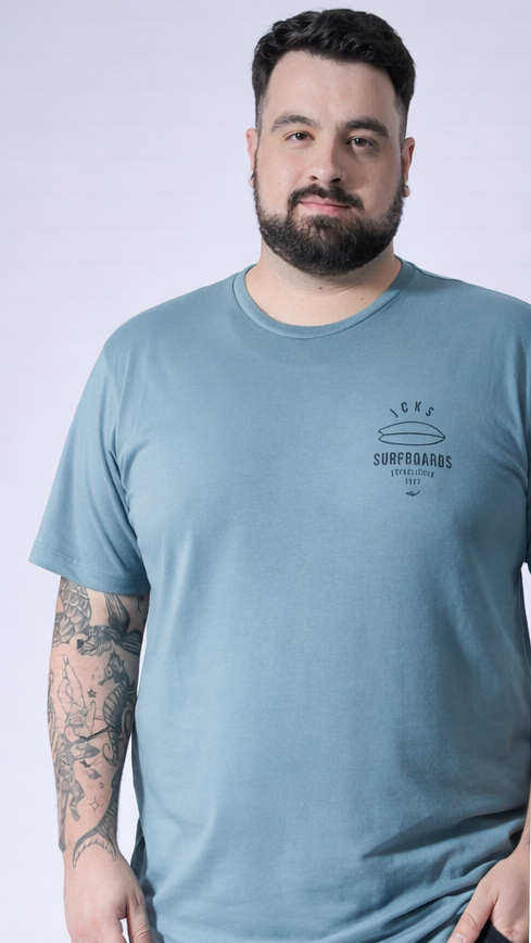 Camiseta Estampada Surfboards Plus Size - Verde