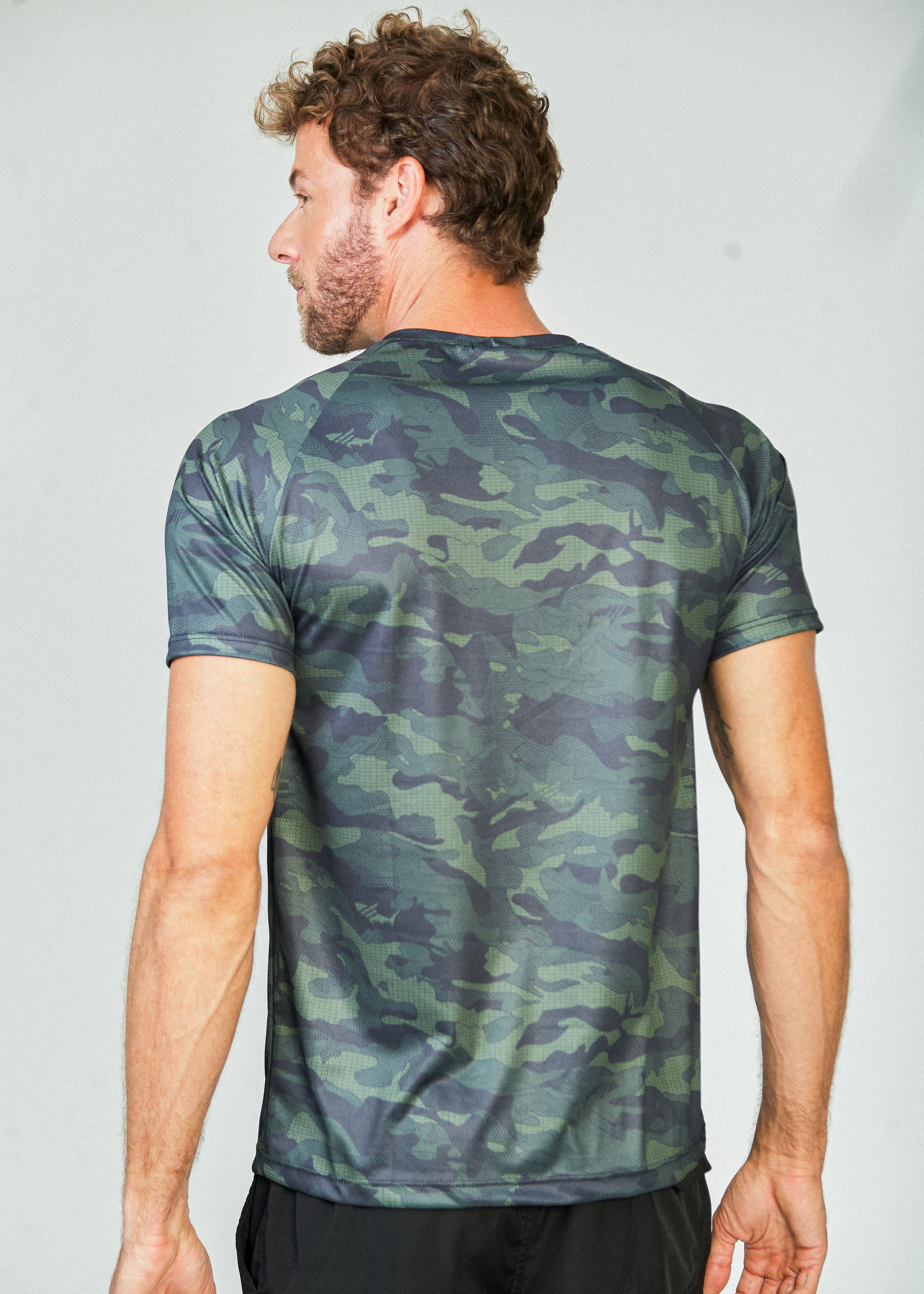Camiseta Slim Dry Fit - Camuflado Verde