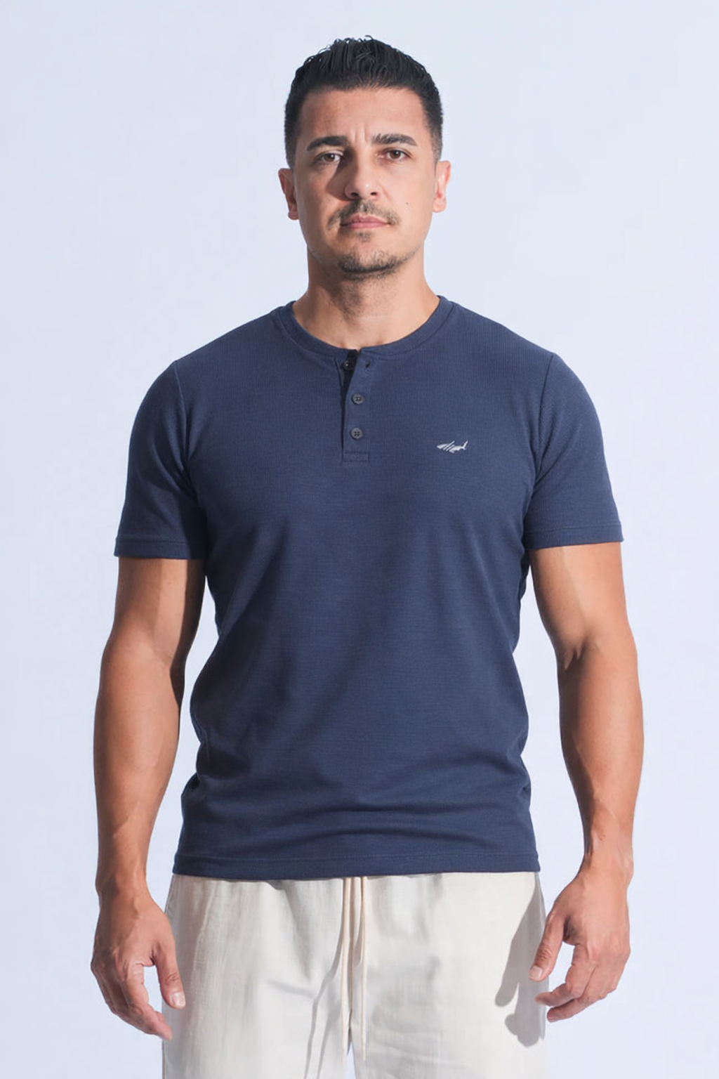 Camiseta Tricô Gola Portuguesa - Azul Marinho