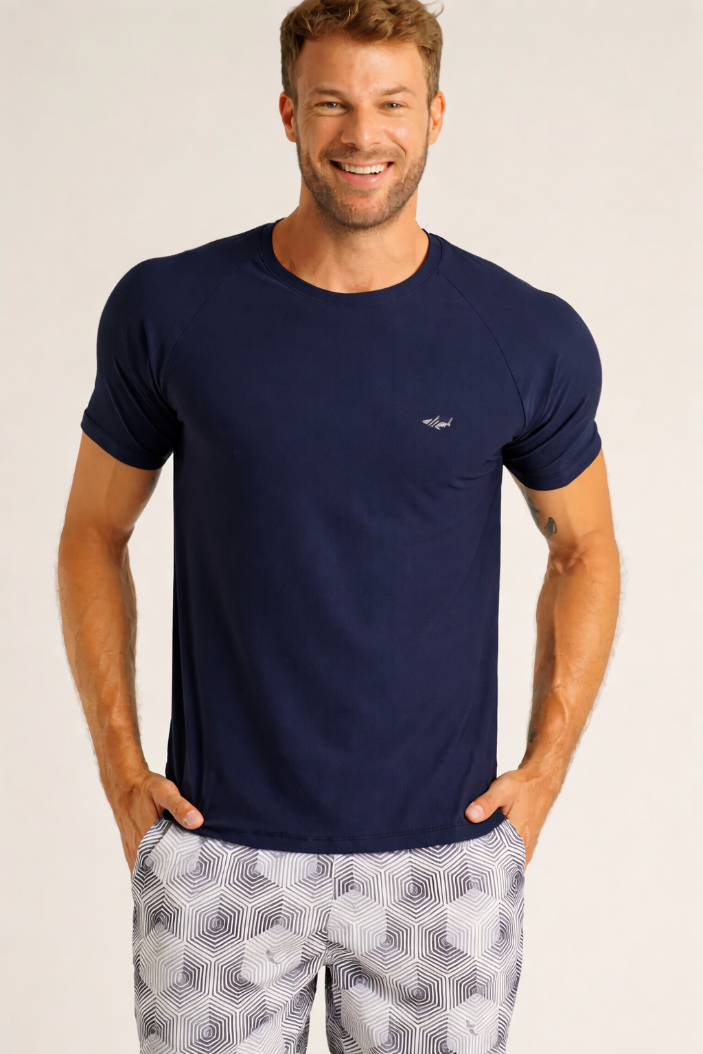 Camiseta Slim Dry Fit - Azul Marinho