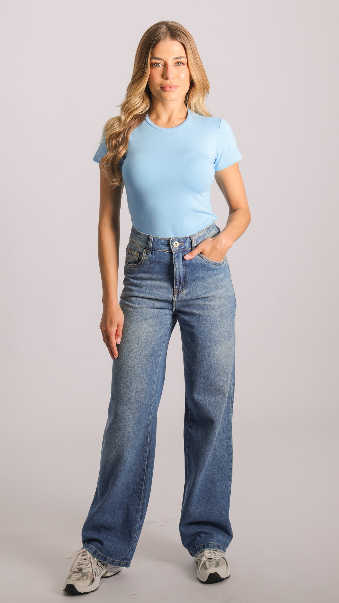 Calça Jeans Reta - Azul