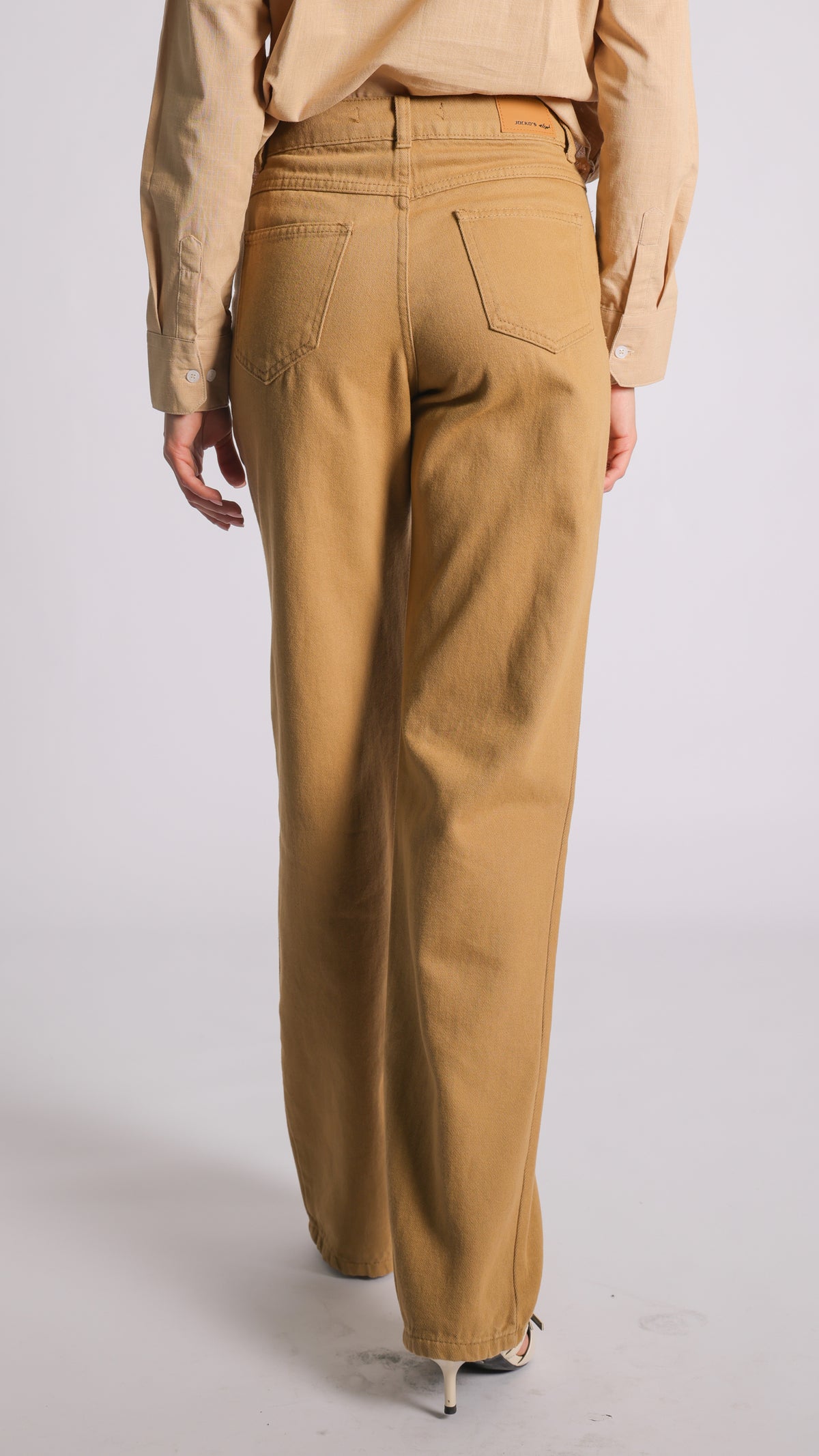 Calça Jeans Reta - Bege