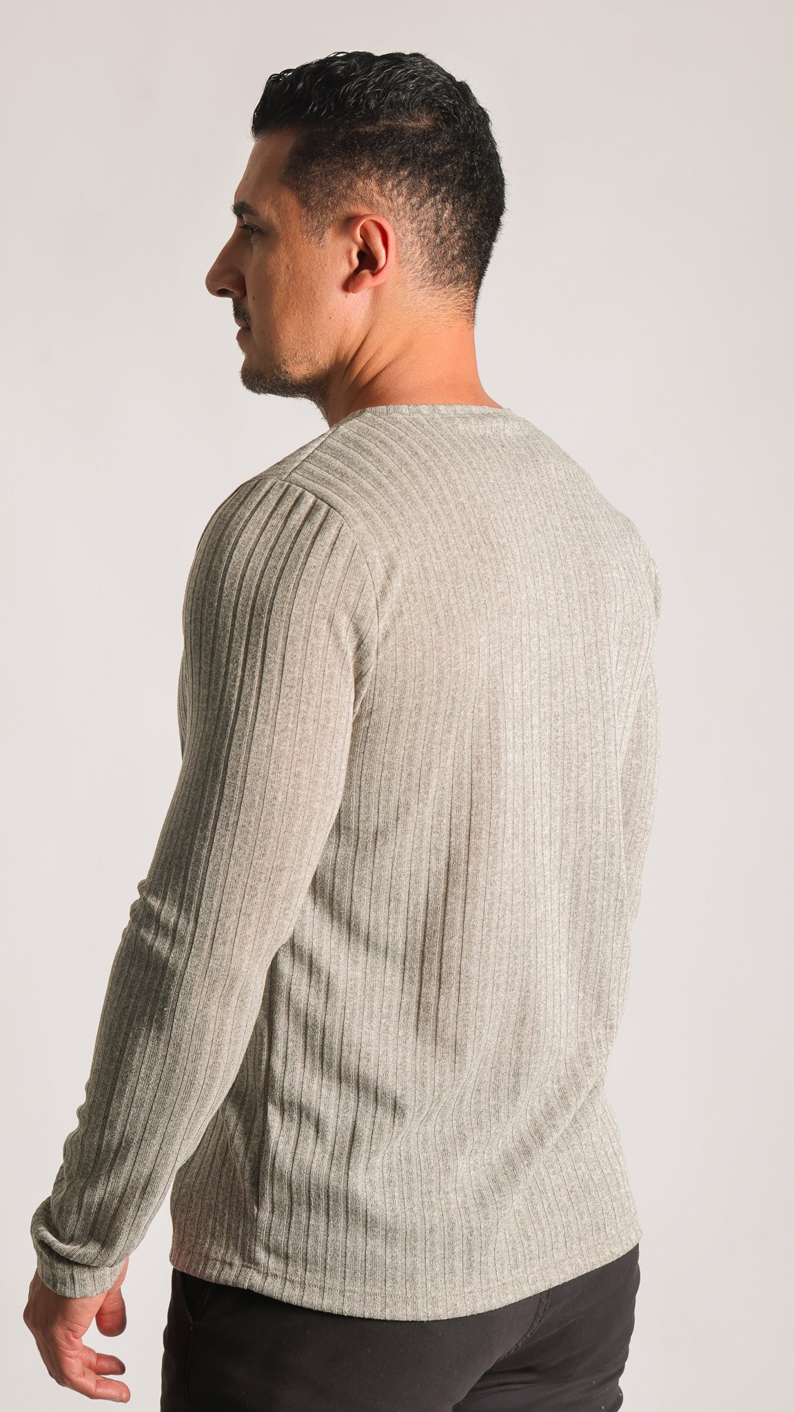 Suéter Tricô Canelado - Caqui