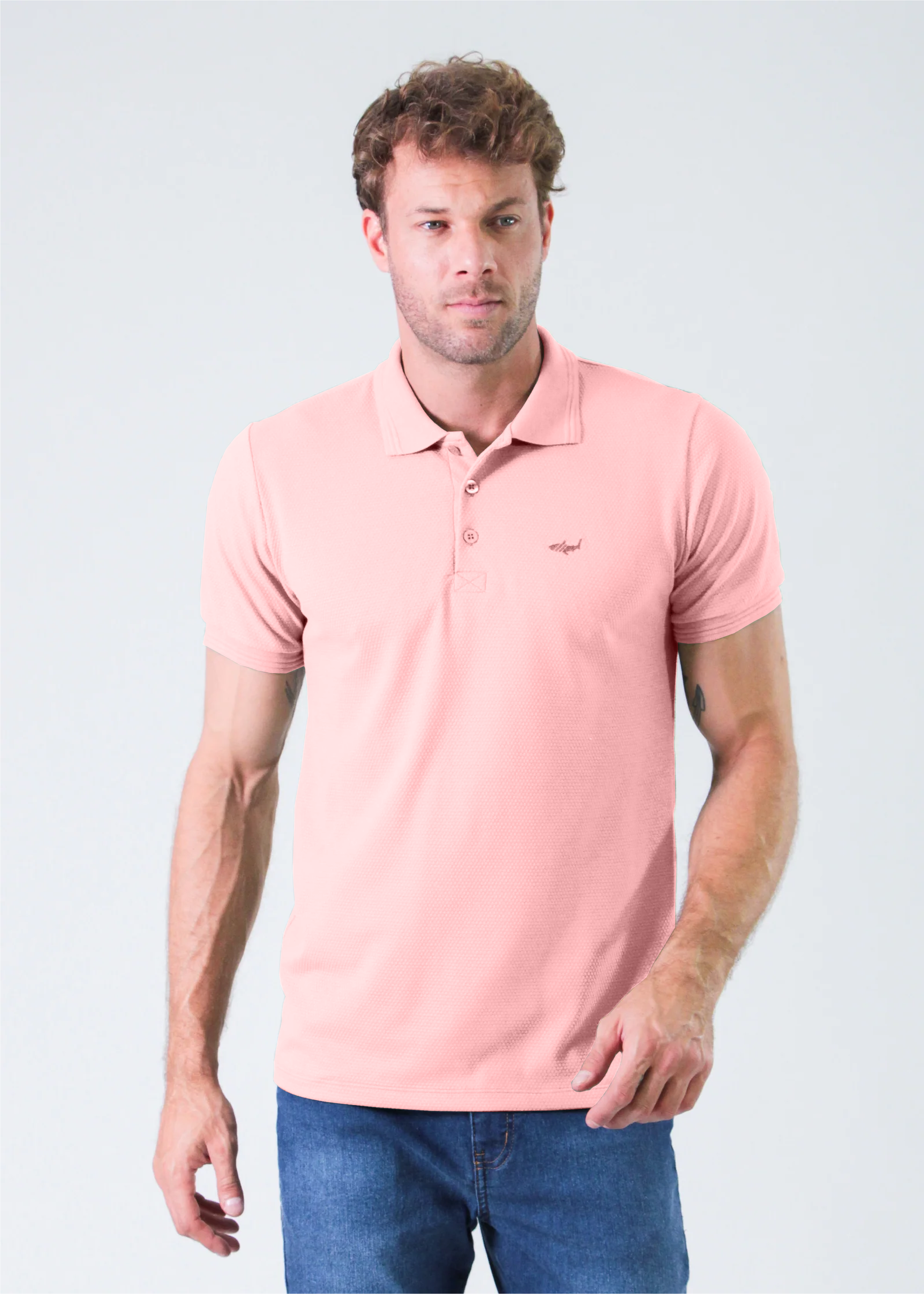 Camisa Polo Colmeia - Rosa