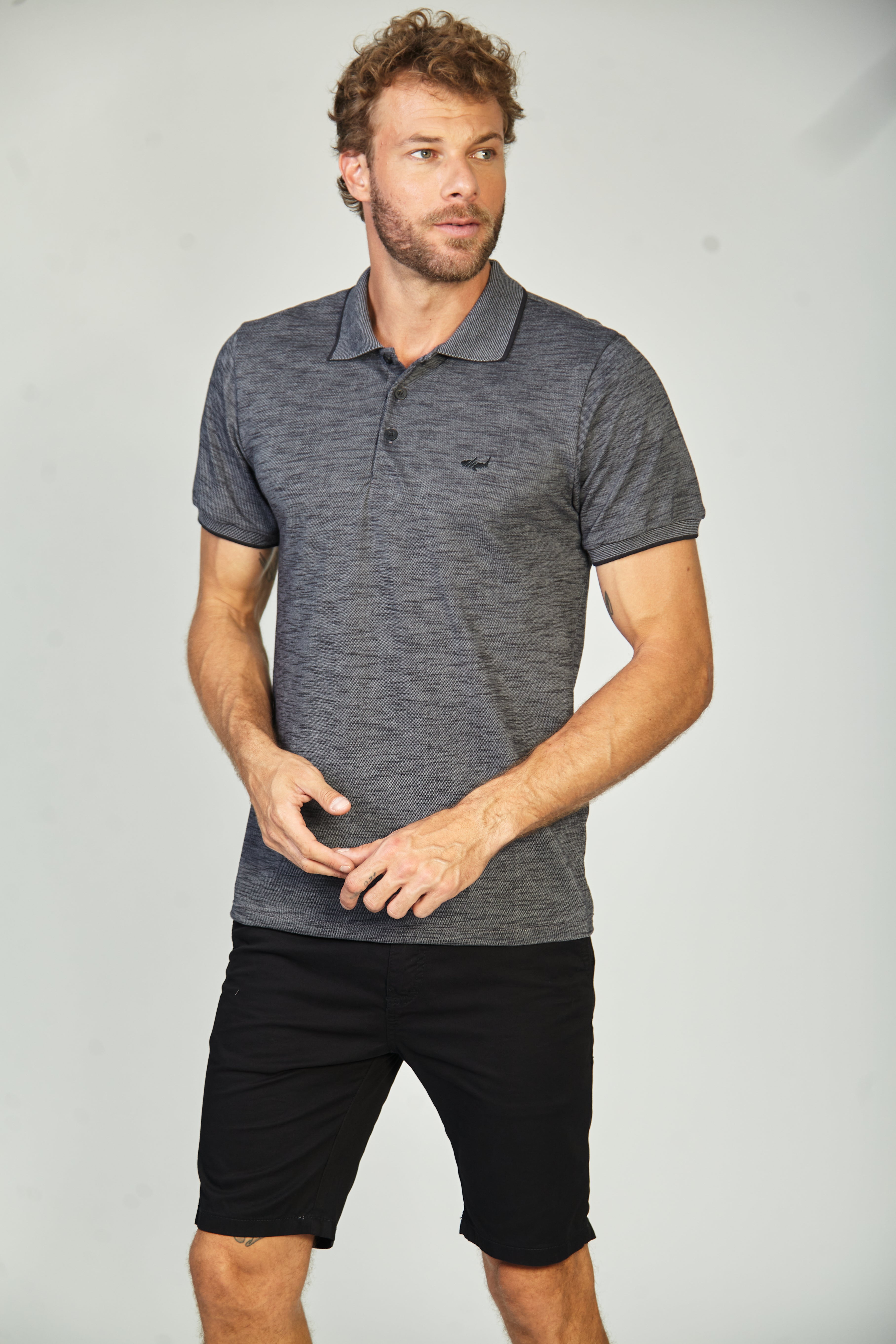 Camisa Polo Flamê - Cinza