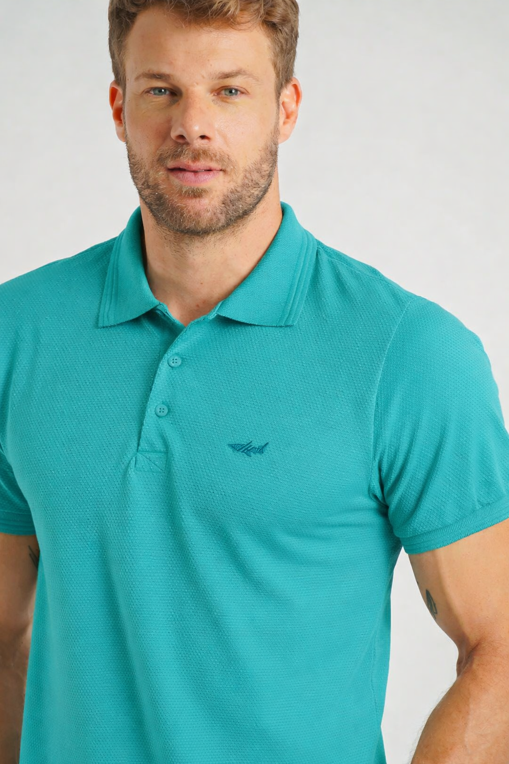 Camisa Polo Colmeia - Verde Água