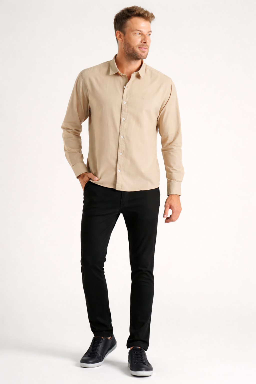 Calça Sarja Bolso Faca - Preta