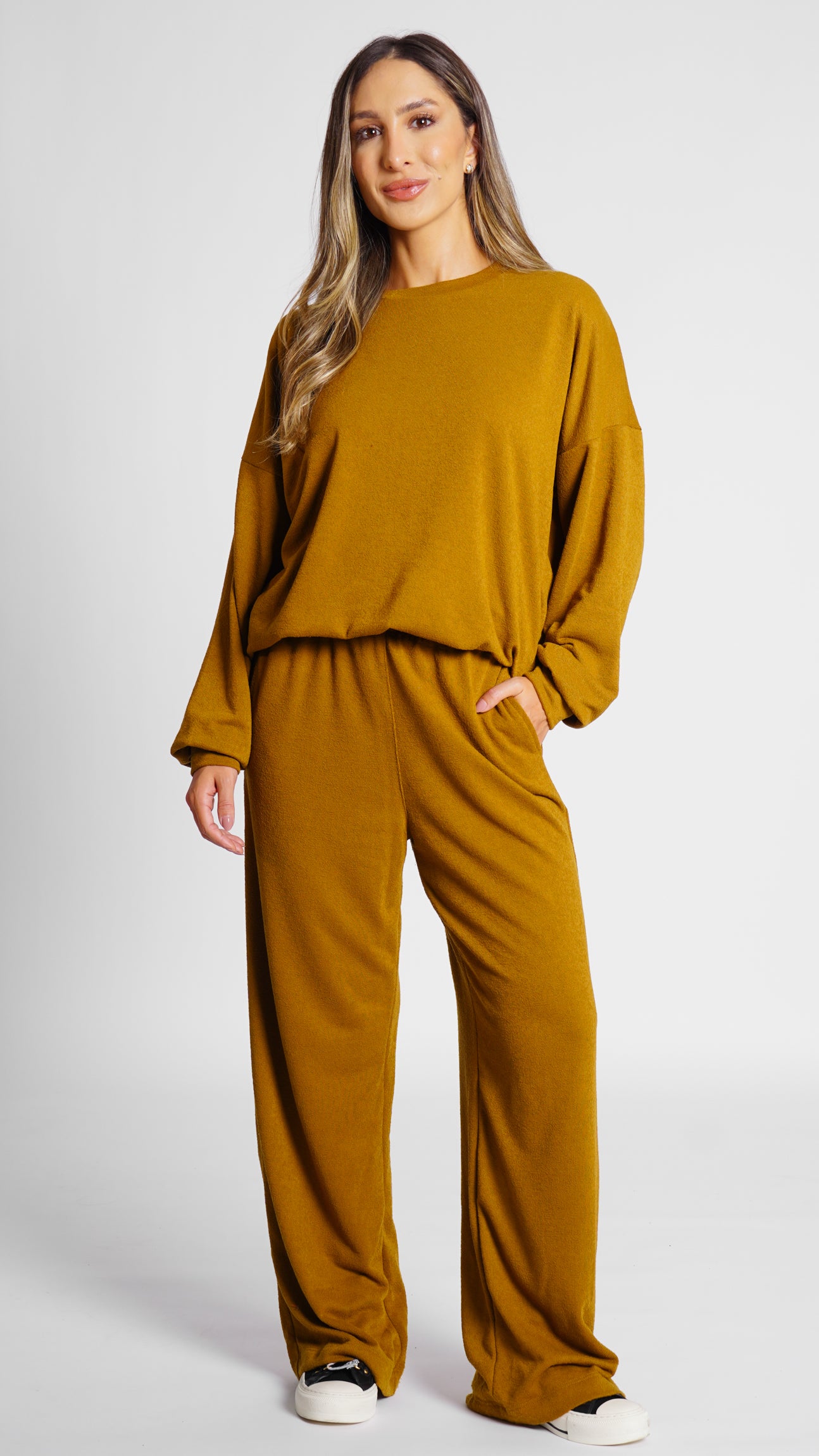 Conjunto Crepe Milão - Ocre