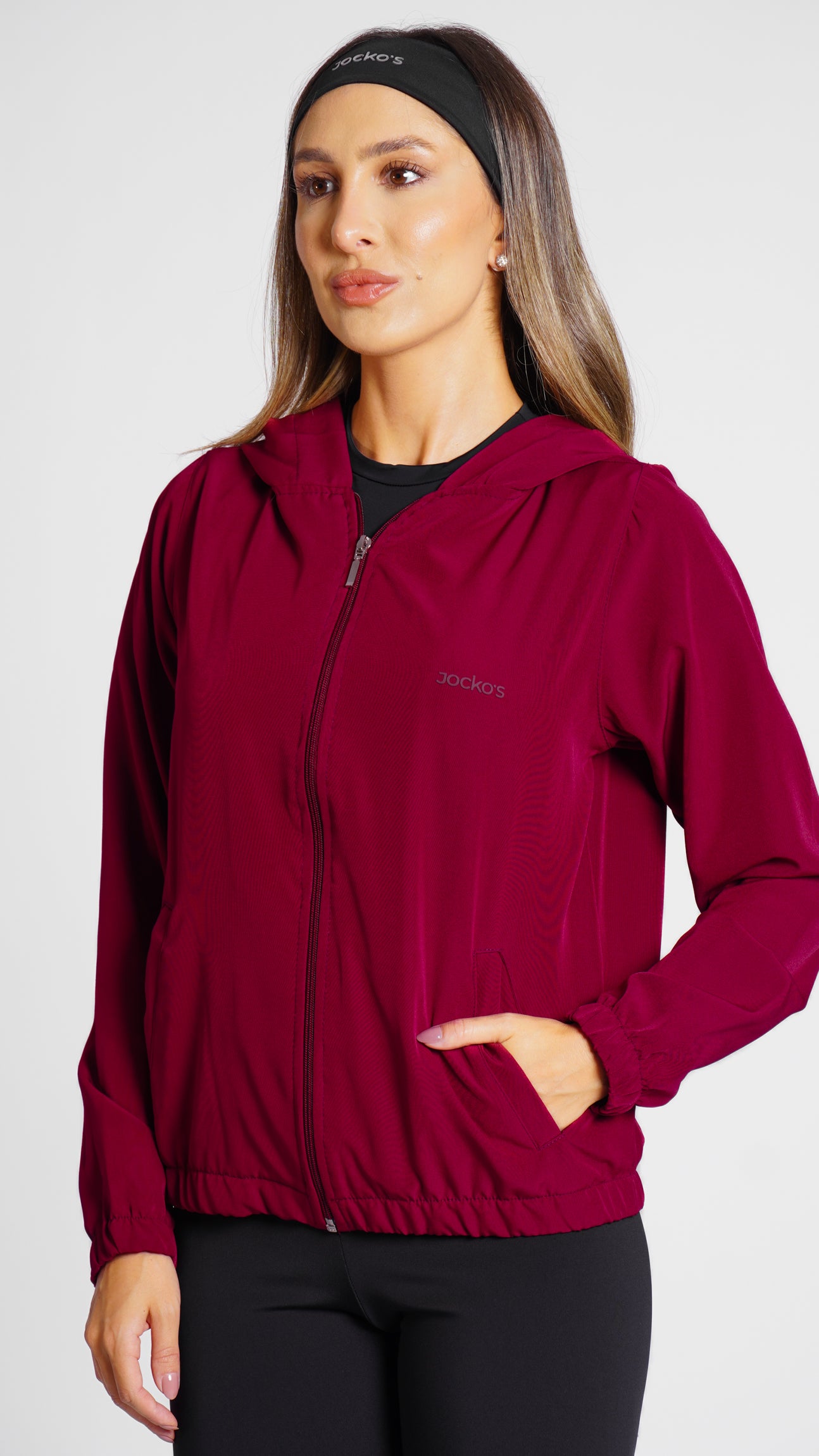 Jaqueta Corta Vento Logo - Bordô