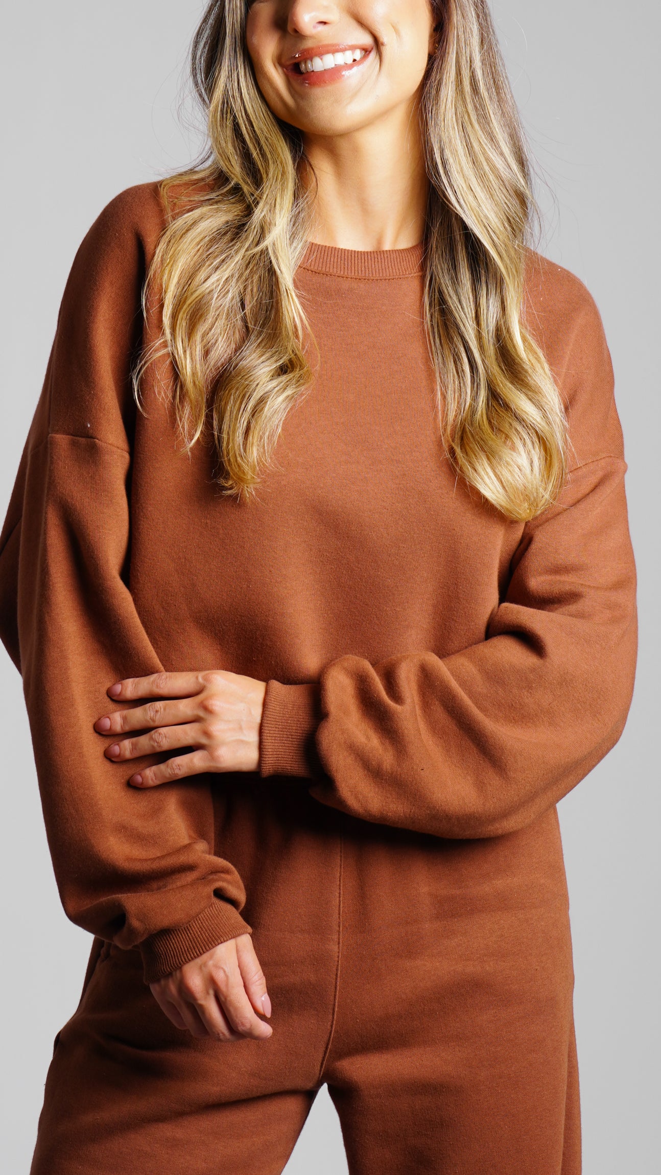 Moletom Cropped Premium - Marrom