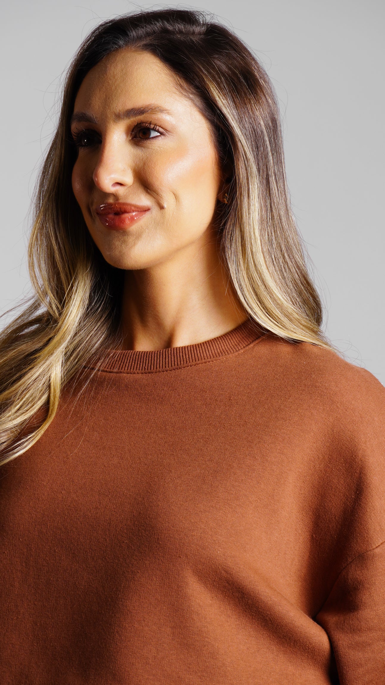 Moletom Cropped Premium - Marrom