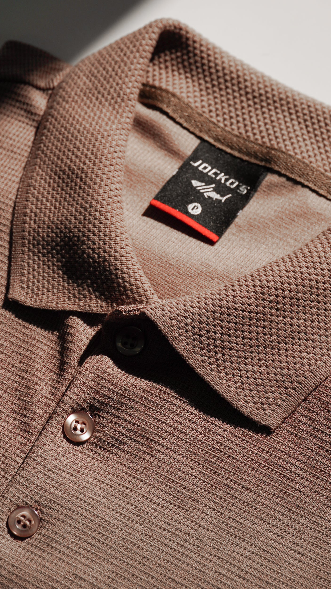 Camisa Polo Jacquard Tricô - Marrom