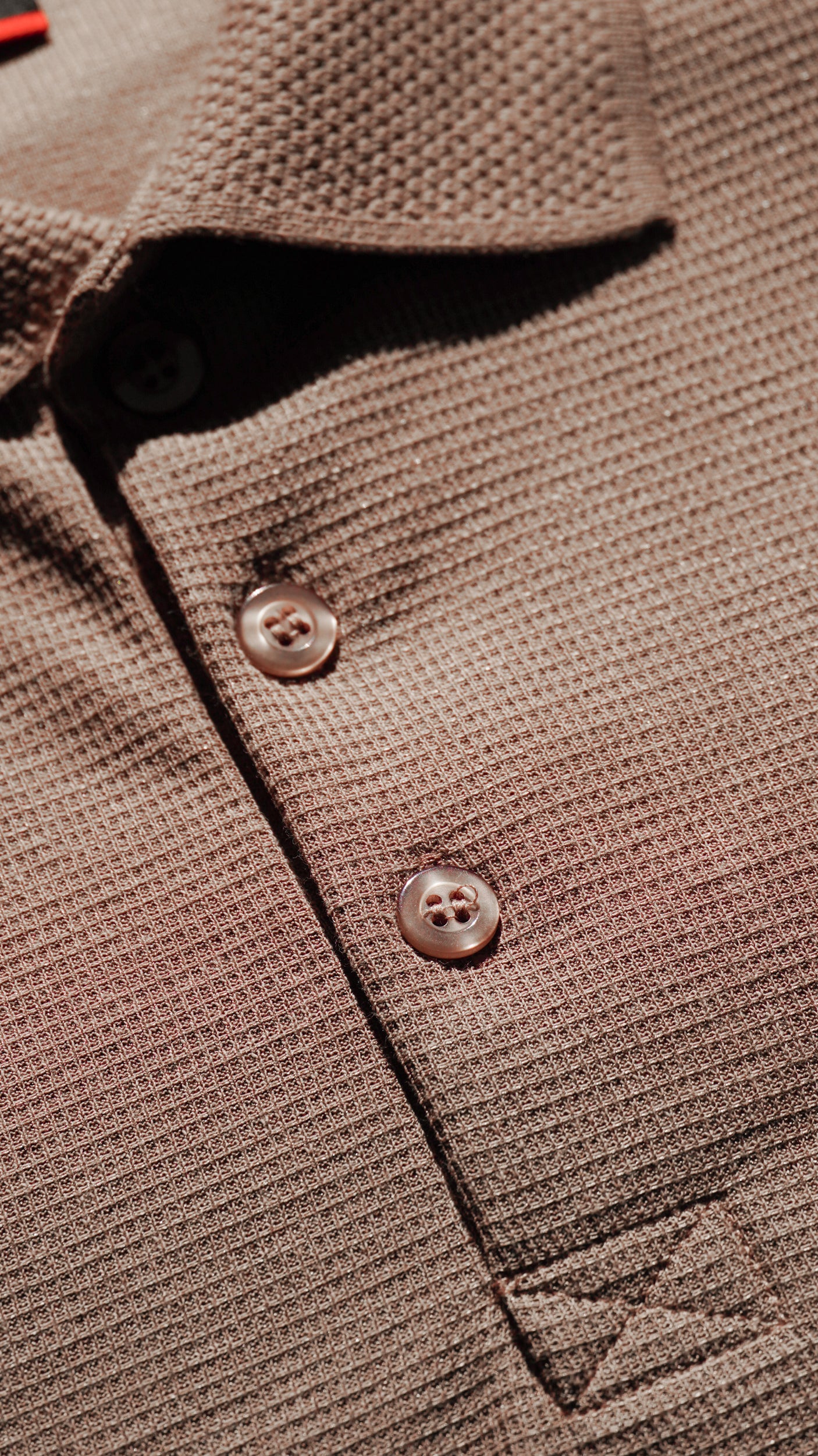 Camisa Polo Jacquard Tricô - Marrom