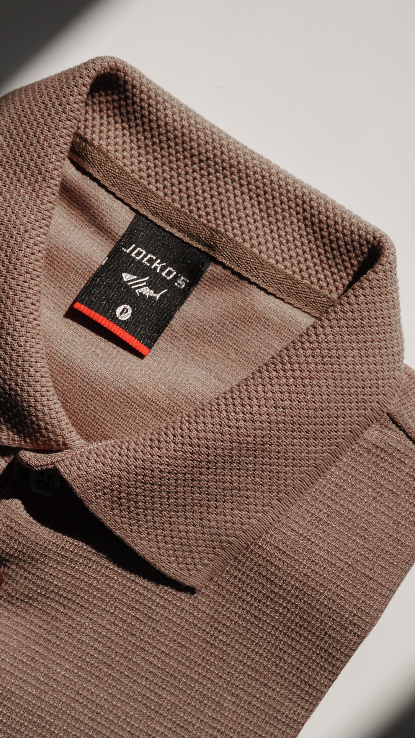 Camisa Polo Jacquard Tricô - Marrom