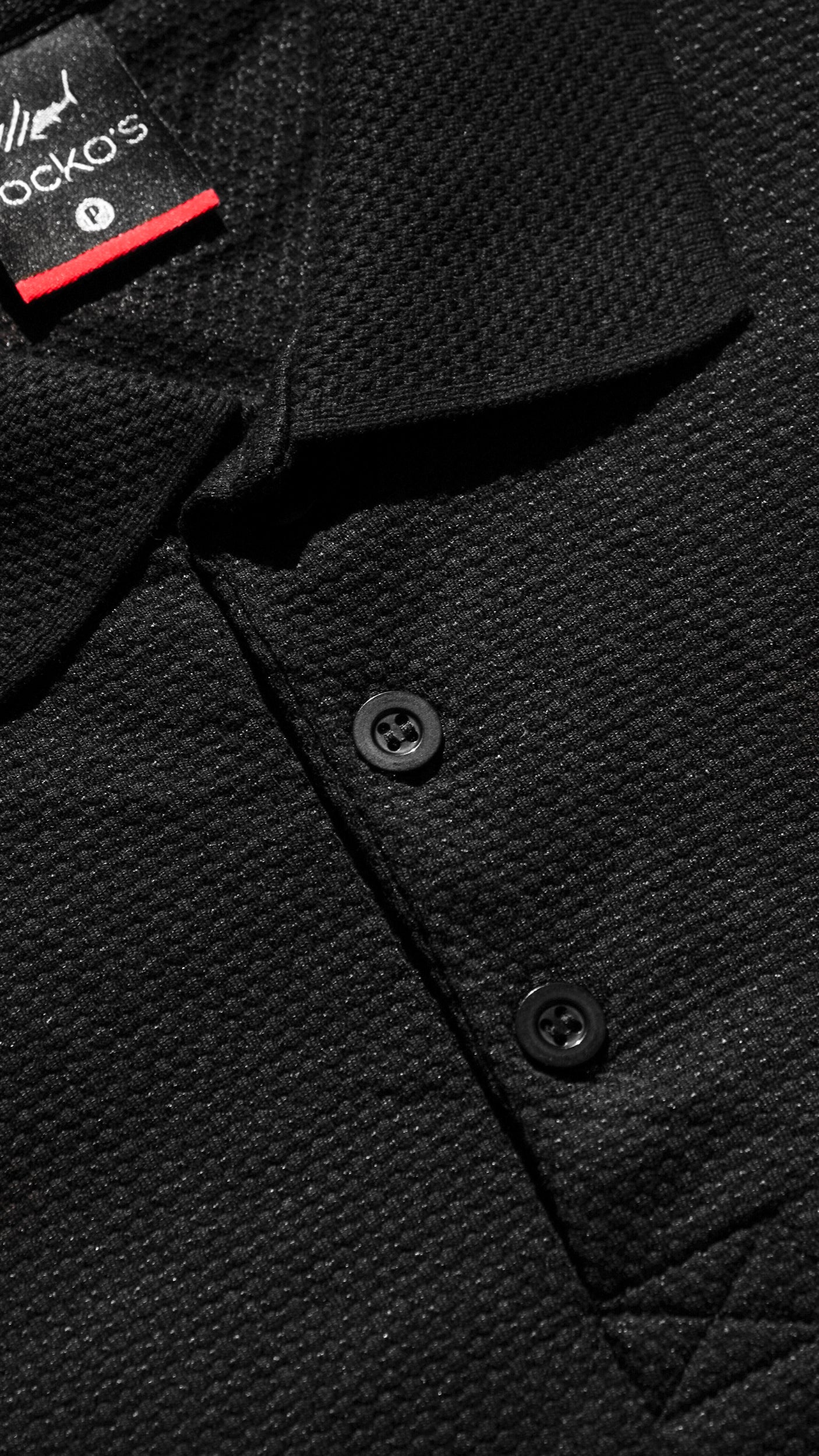 Camisa Polo Jacquard Colmeia - Preta