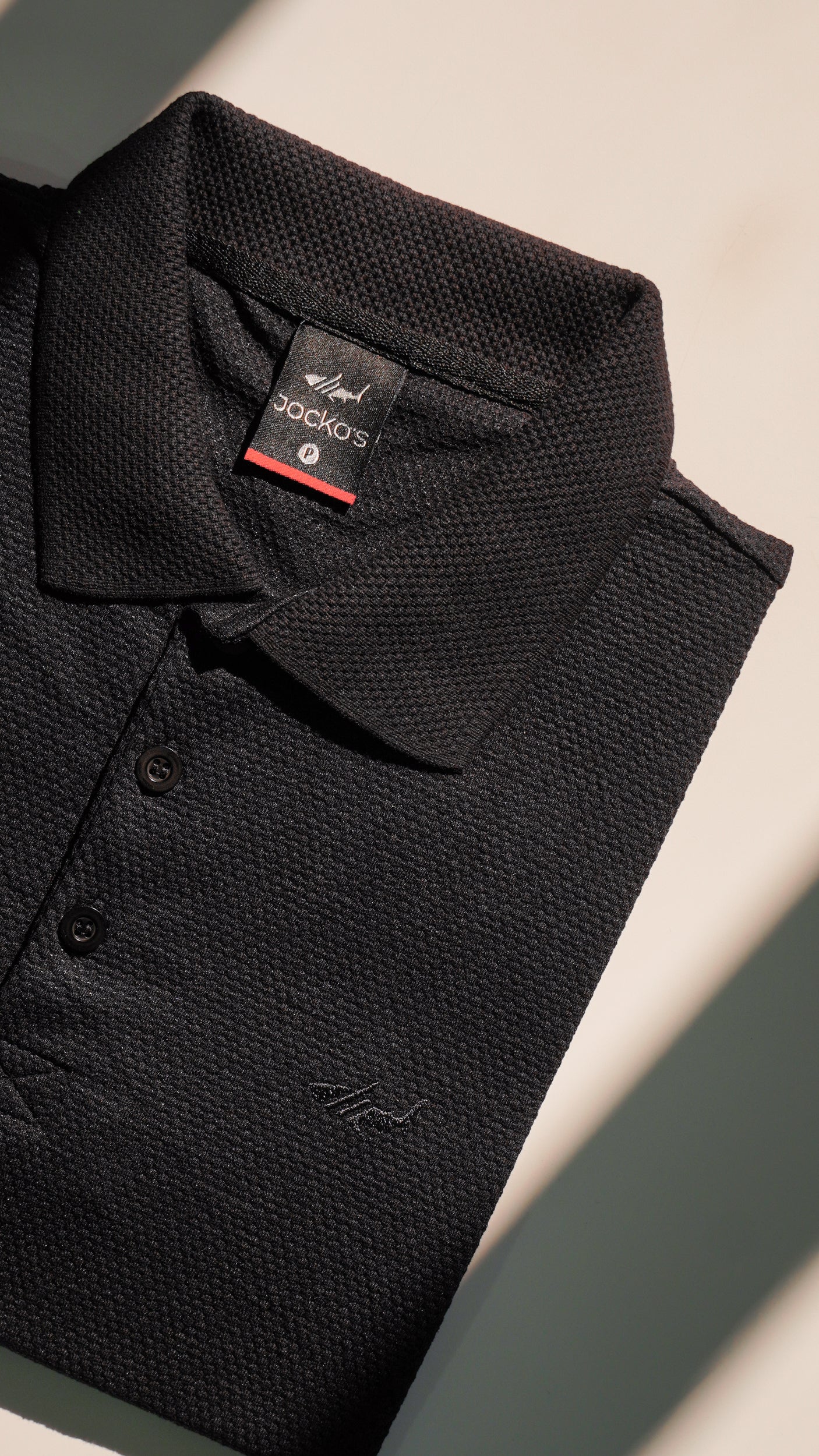 Camisa Polo Jacquard Colmeia - Preta