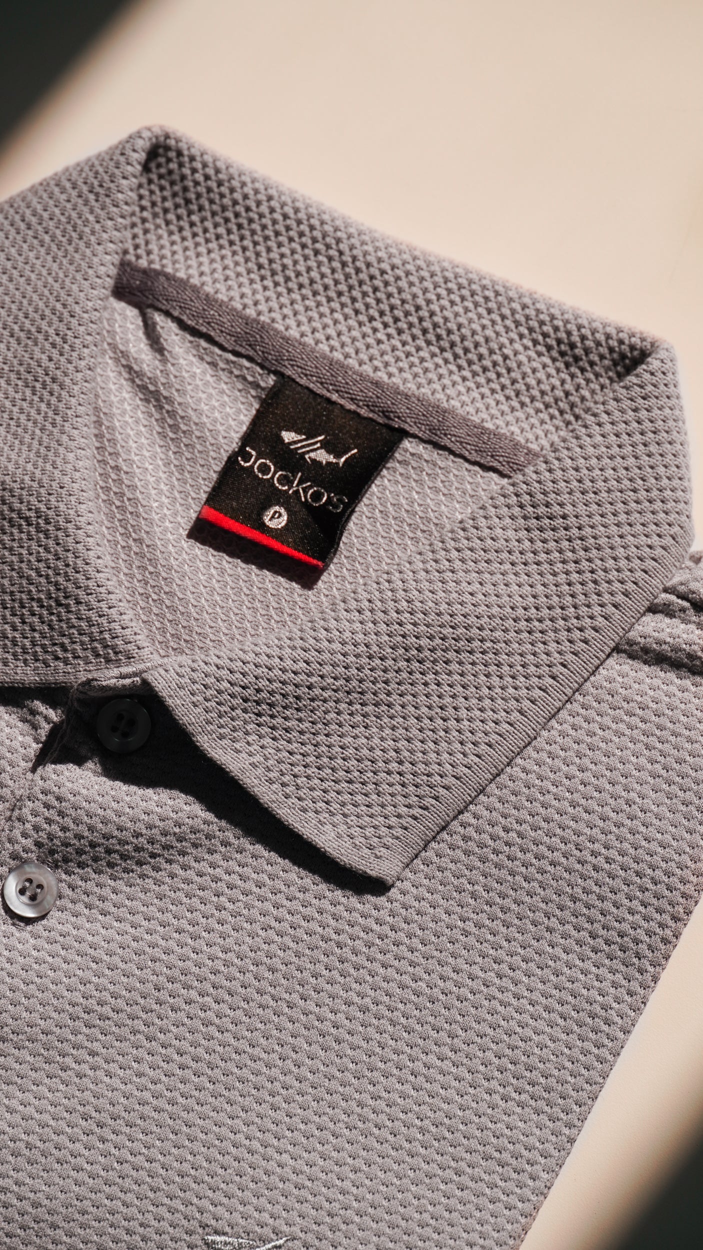 Camisa Polo Jacquard Colmeia - Cinza