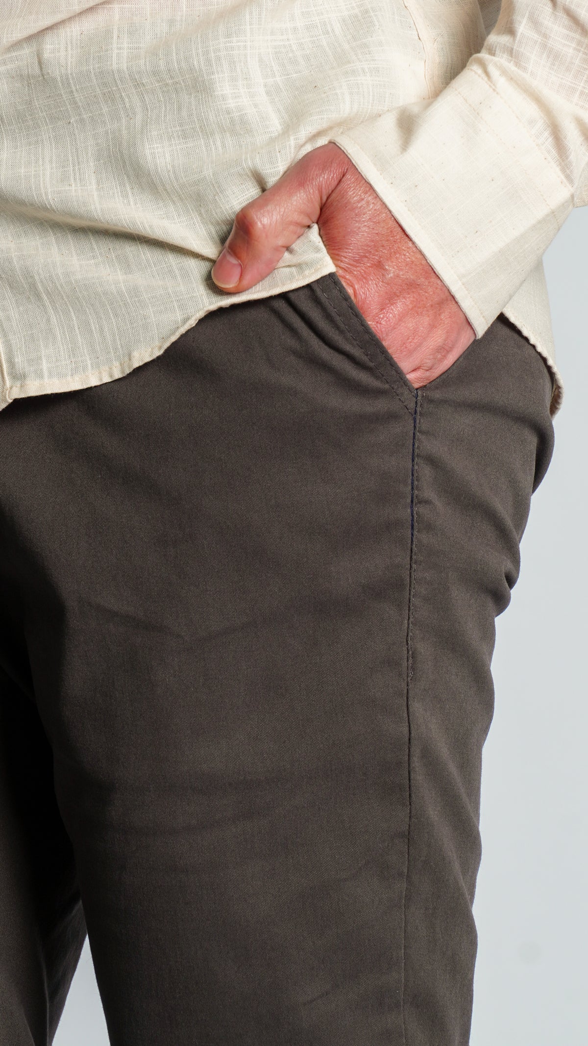 Calça Sarja Bolso Faca - Chumbo