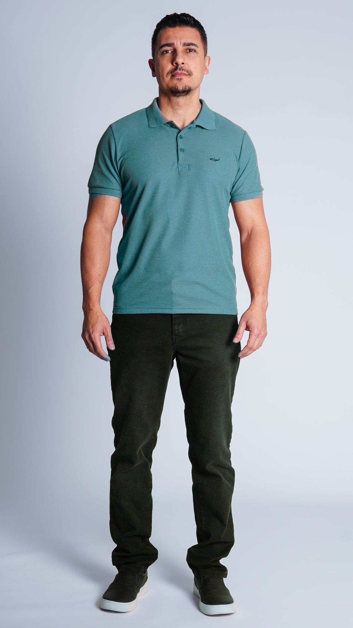 Camisa Polo Jacquard Tricô - Verde