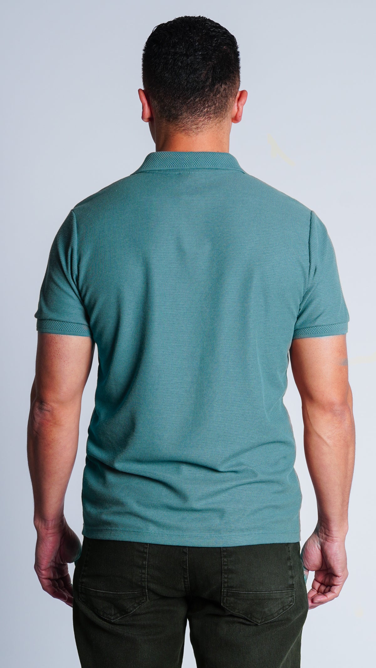 Camisa Polo Jacquard Tricô - Verde