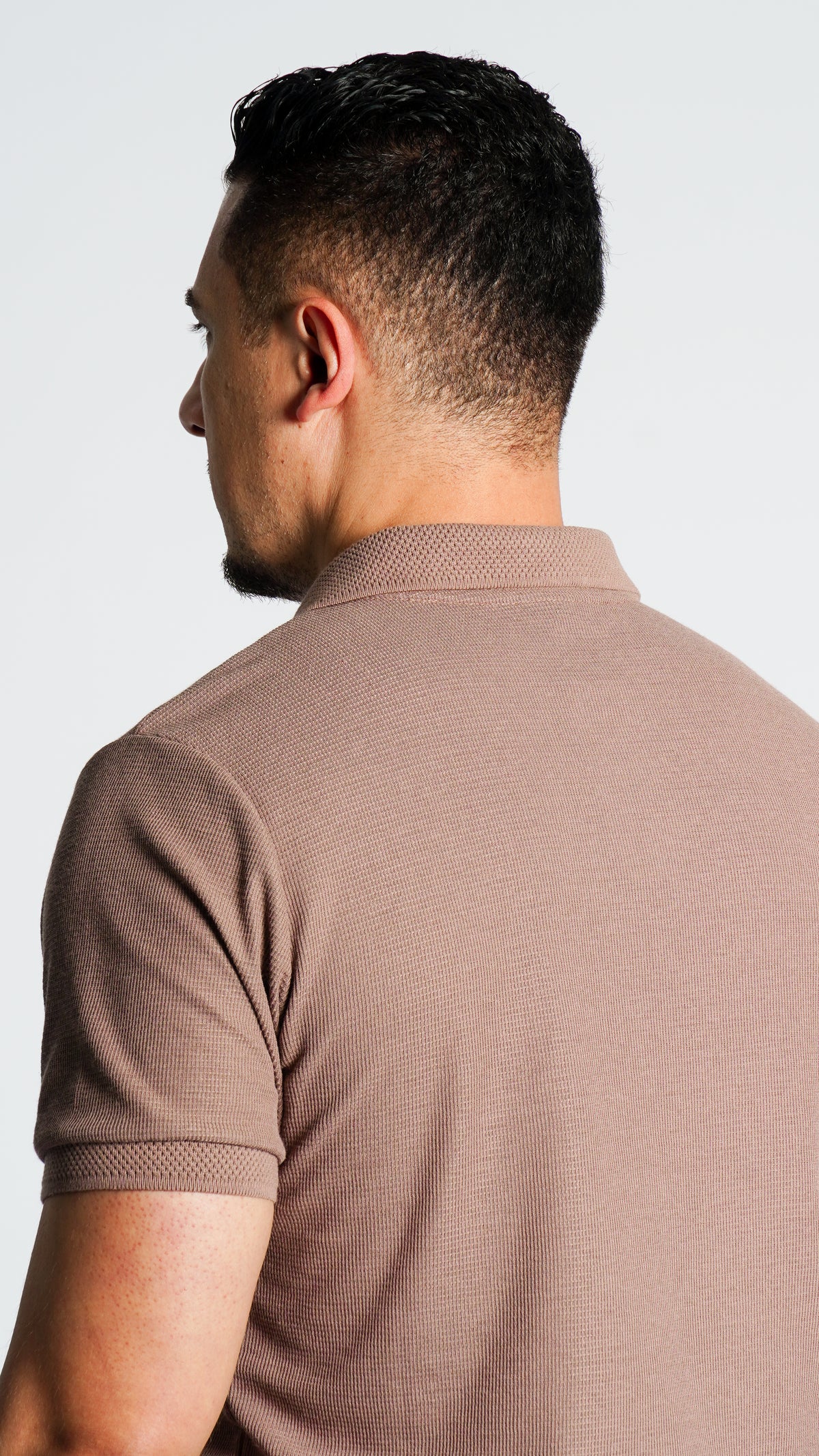 Camisa Polo Jacquard Tricô - Marrom