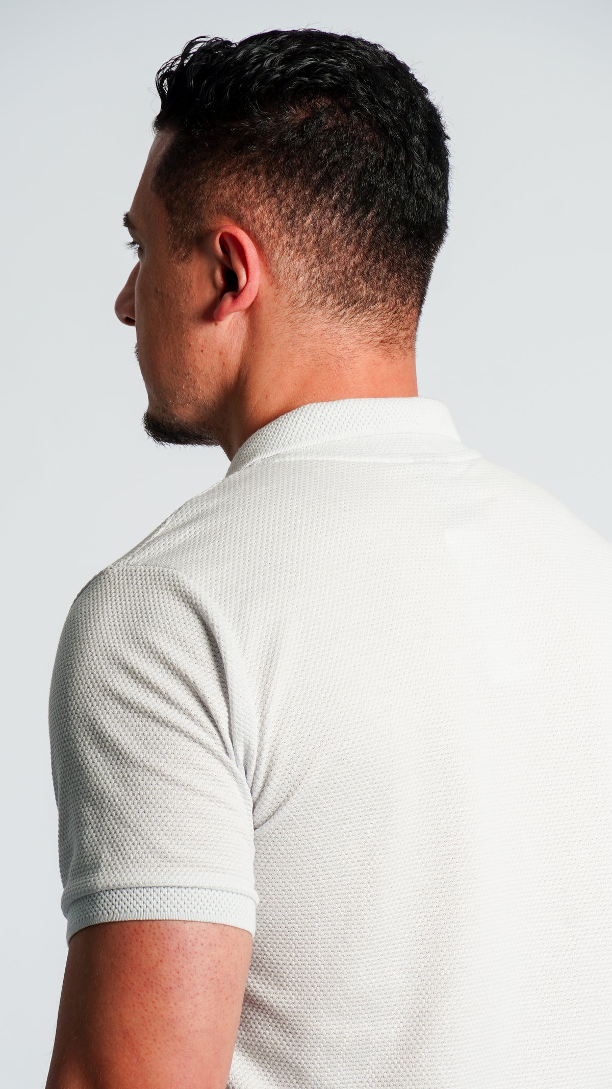 Camisa Polo Jacquard Colmeia - Gelo